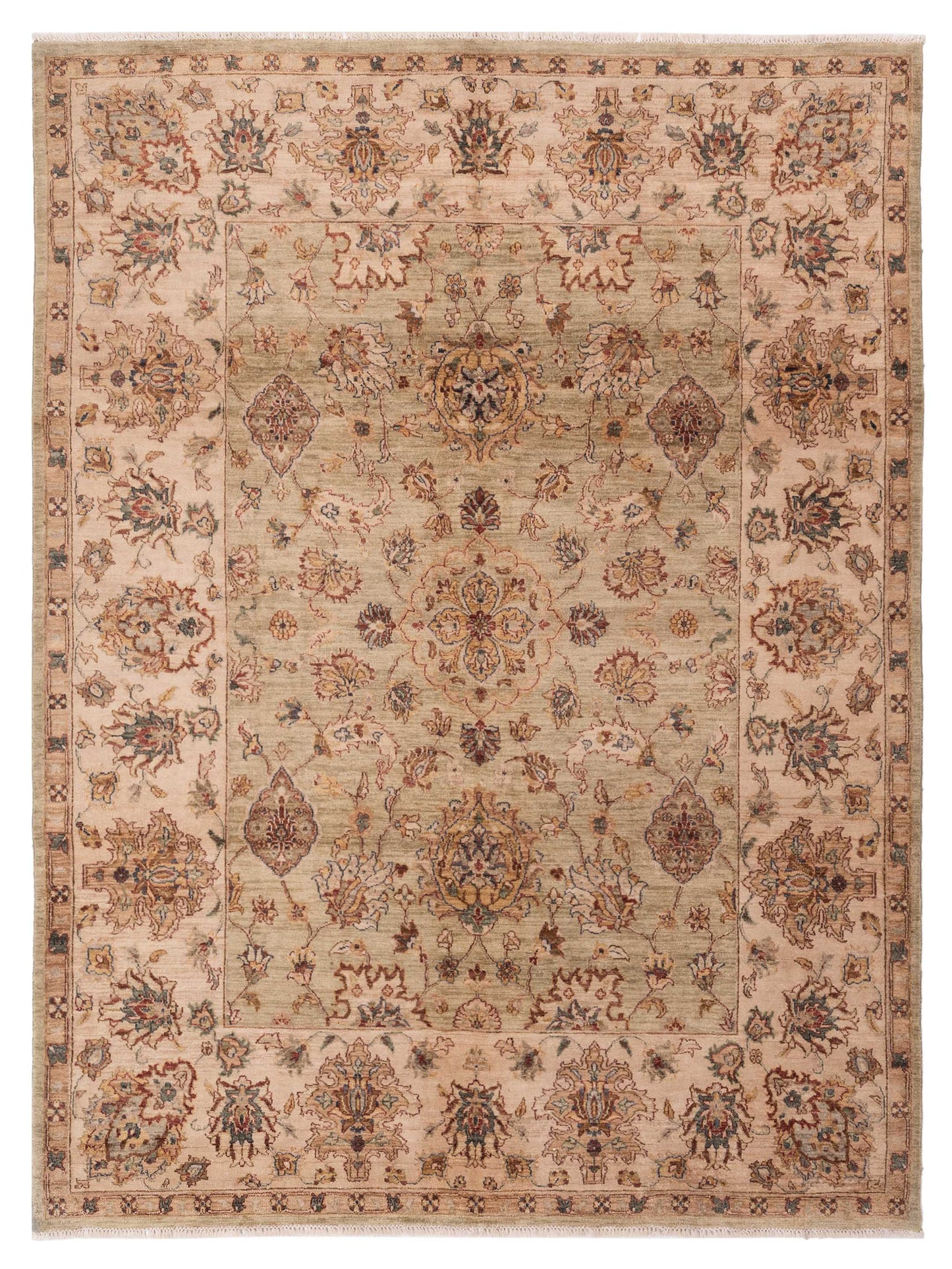 Rajpur Ghazani Green Ivory Traditional