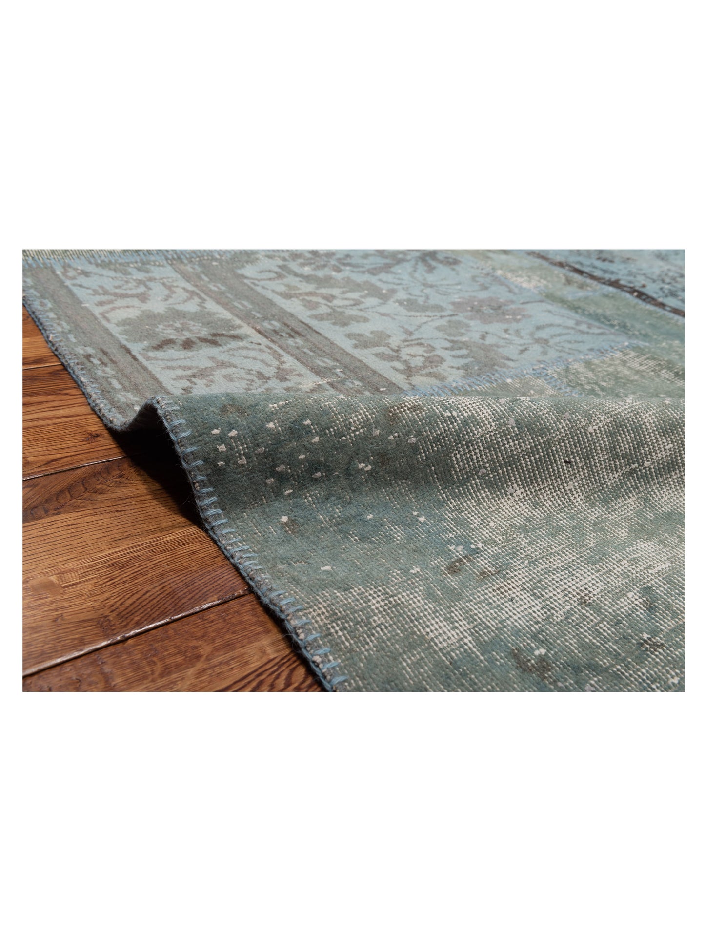 Turkish Vestige Patchwork 110982 Blue 9.10x13.10 Hand Knotted Rug