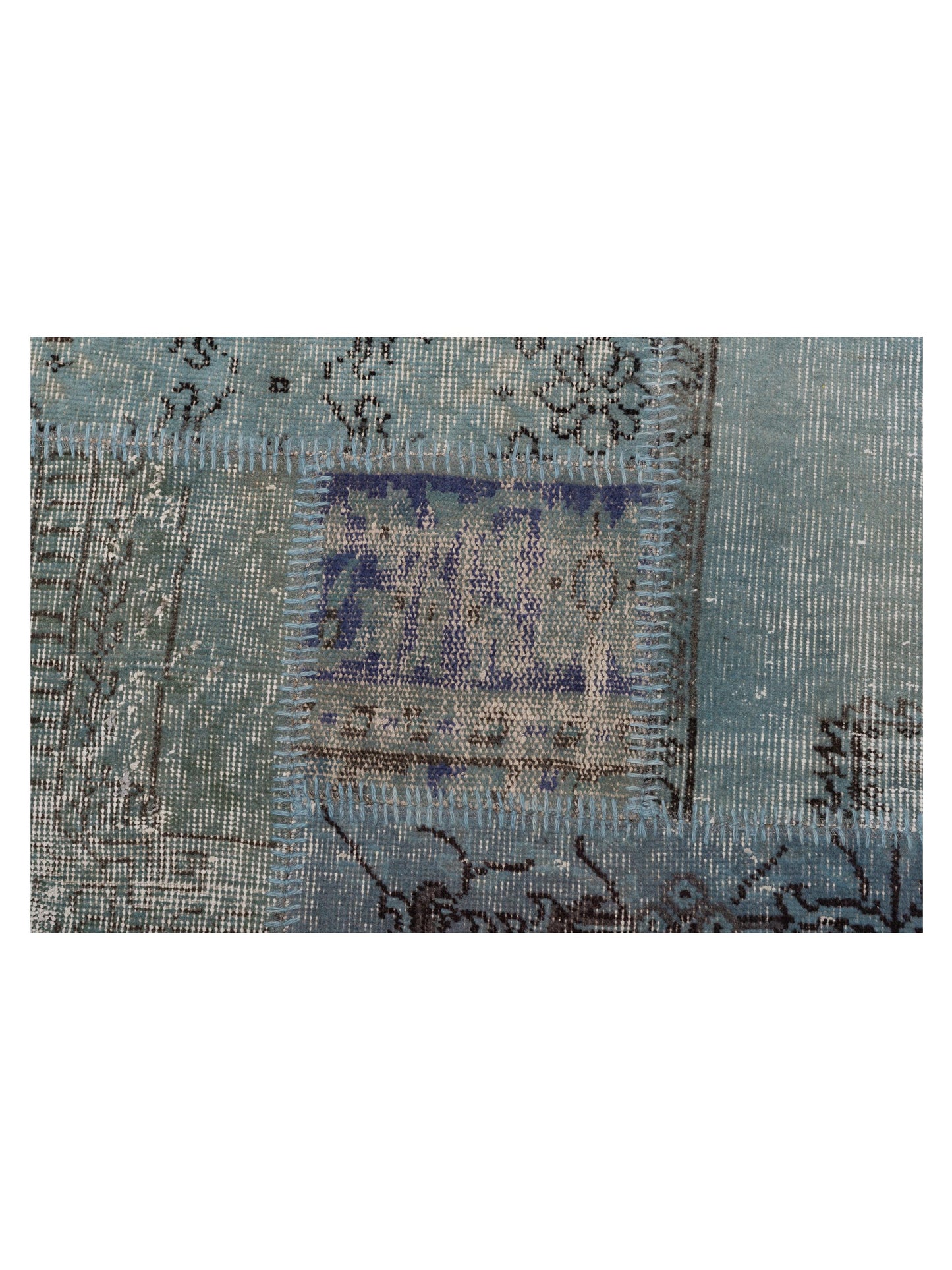 Turkish Vestige Patchwork 110982 Blue 9.10x13.10 Hand Knotted Rug