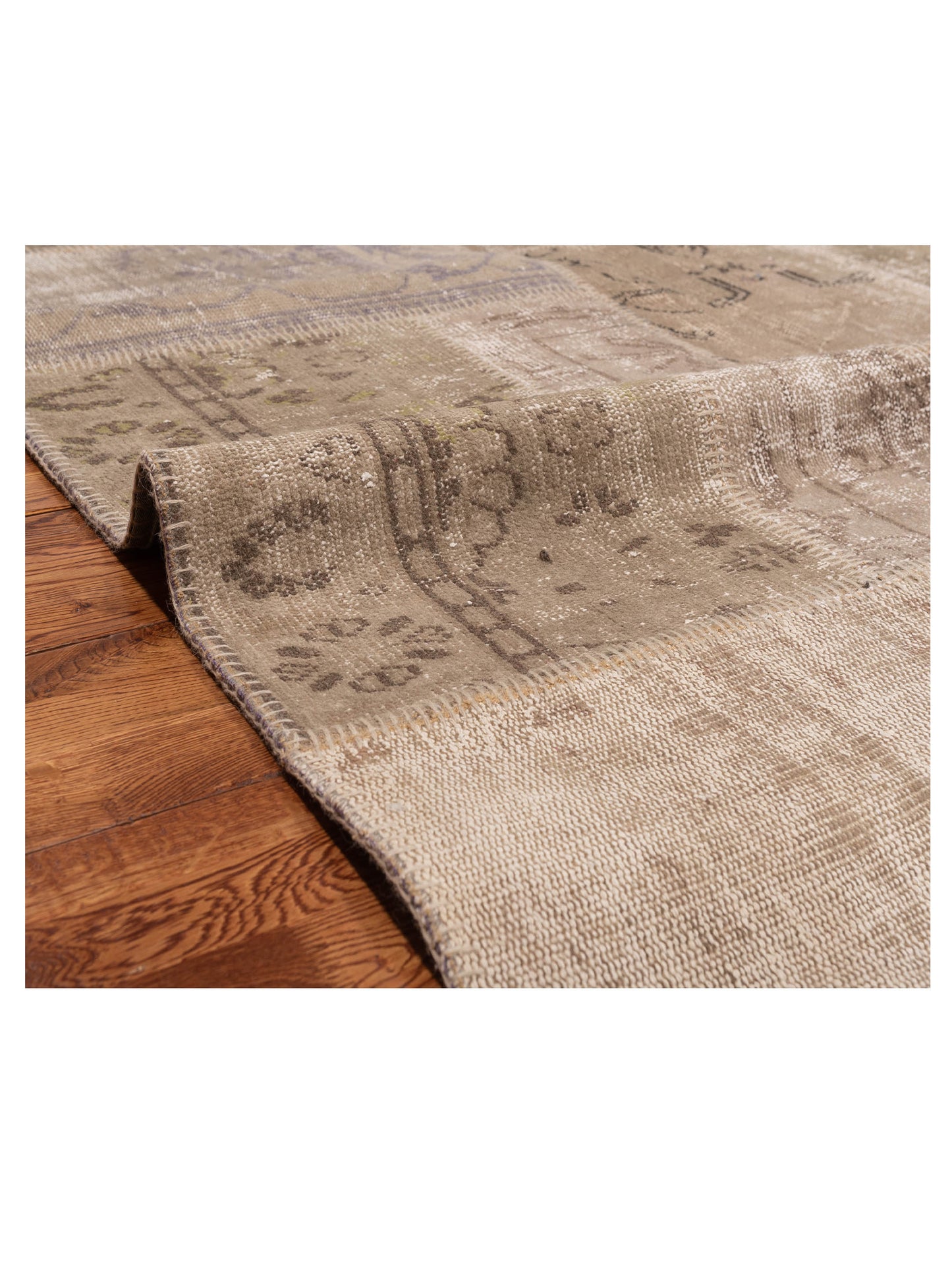 Turkish Vestige Patchwork 110987 Natural 6x9 Hand Knotted Rug