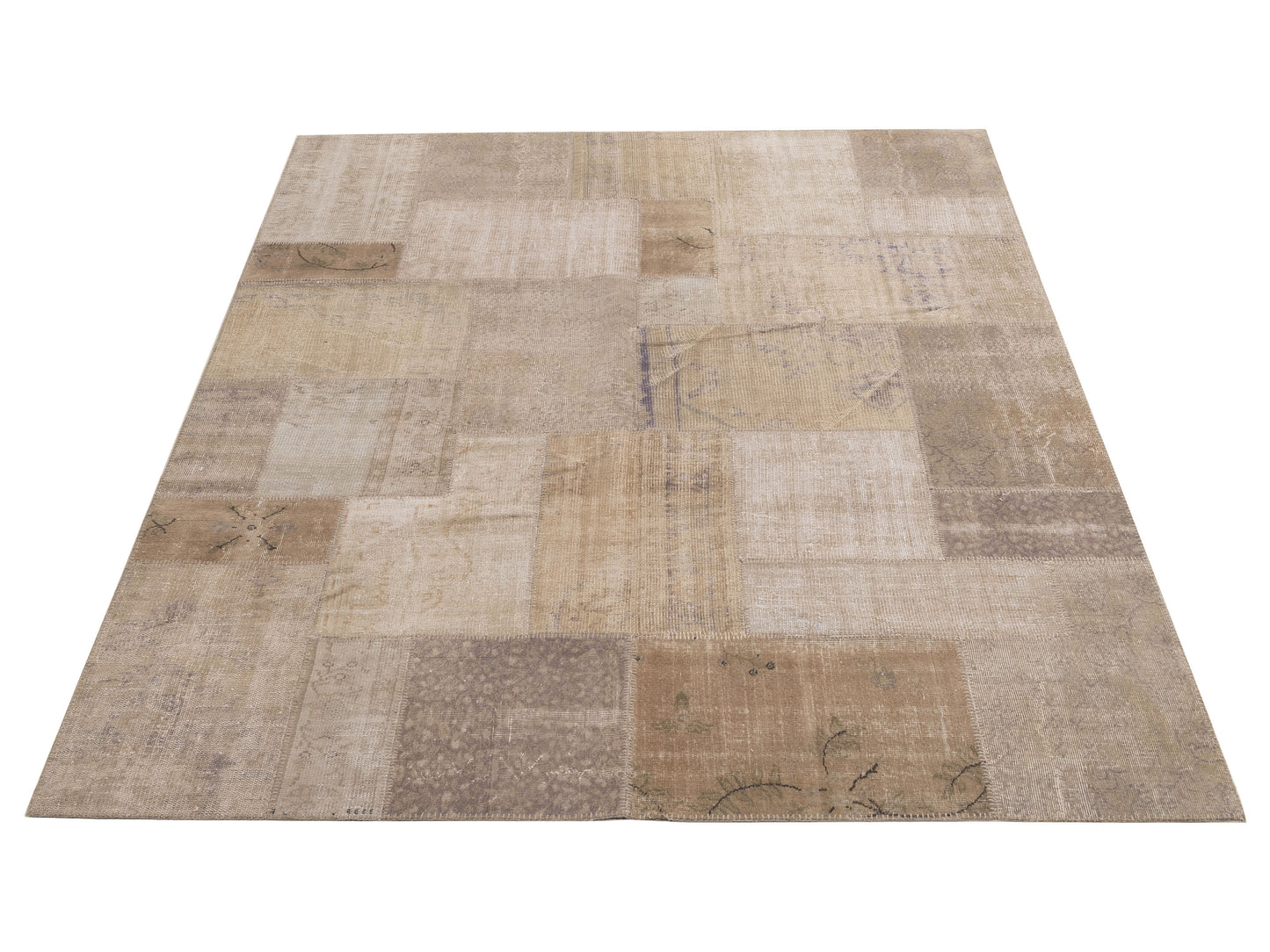 Turkish Vestige Patchwork 111002 Natural 8.3x9.10 Hand Knotted Rug