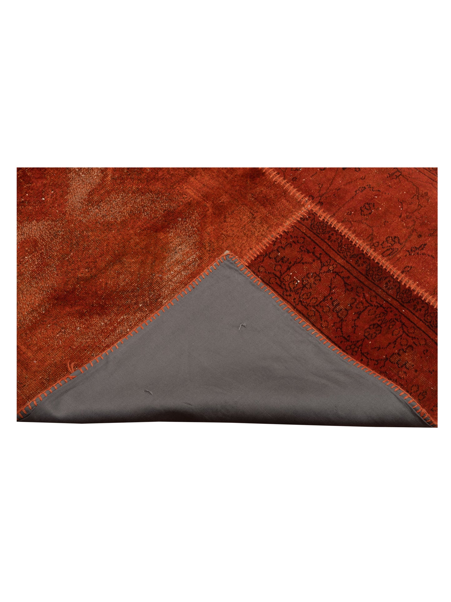 Turkish Vestige Patchwork 111061 Orange 9.10x12.10 Hand Knotted Rug