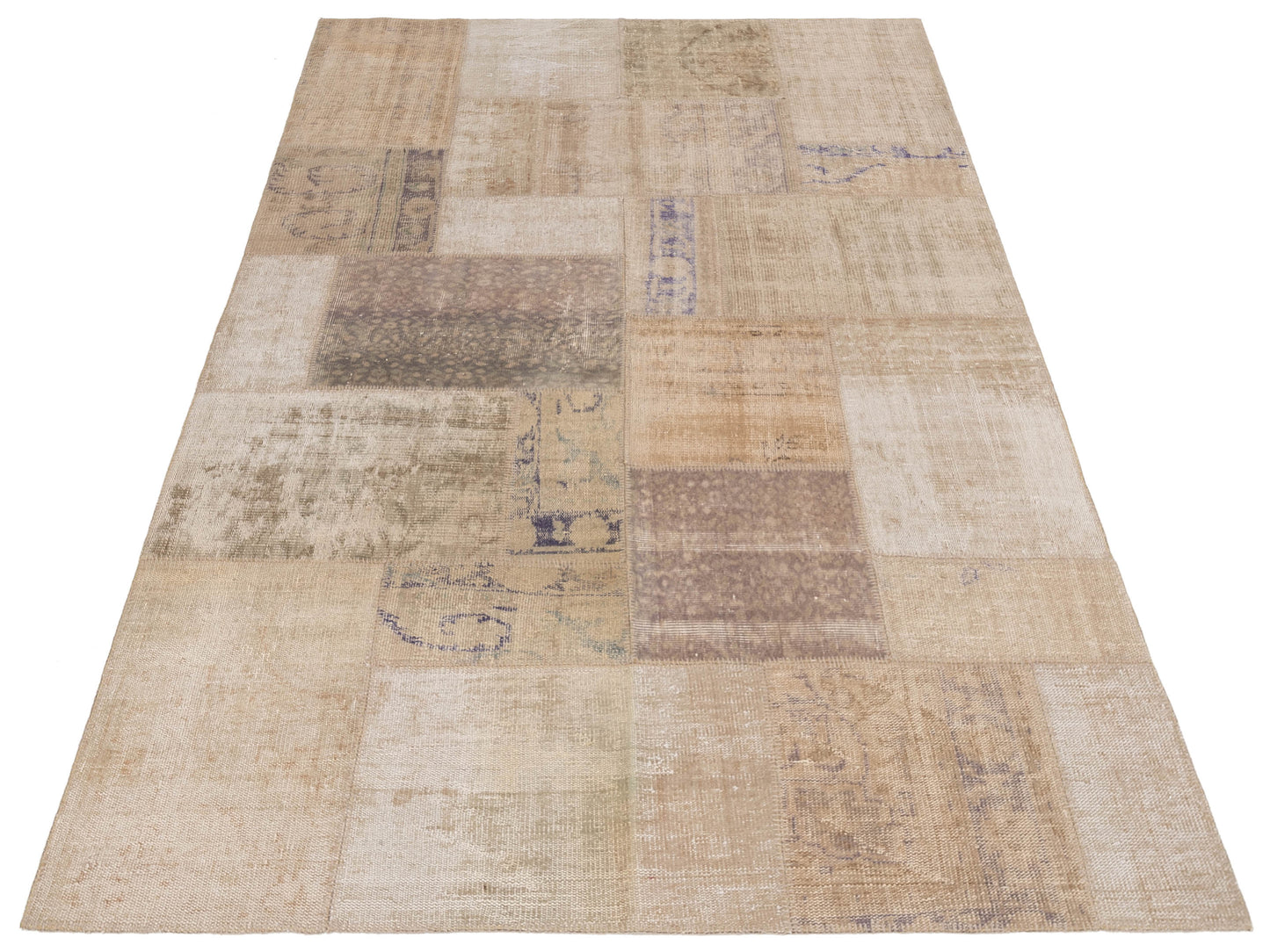 Turkish Vestige Patchwork 111194 Natural 6.11x10.11 Hand Knotted Rug