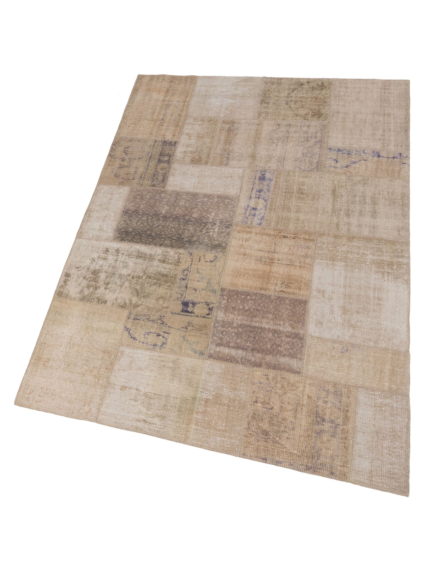 Turkish Vestige Patchwork 111194 Natural 6.11x10.11 Hand Knotted Rug