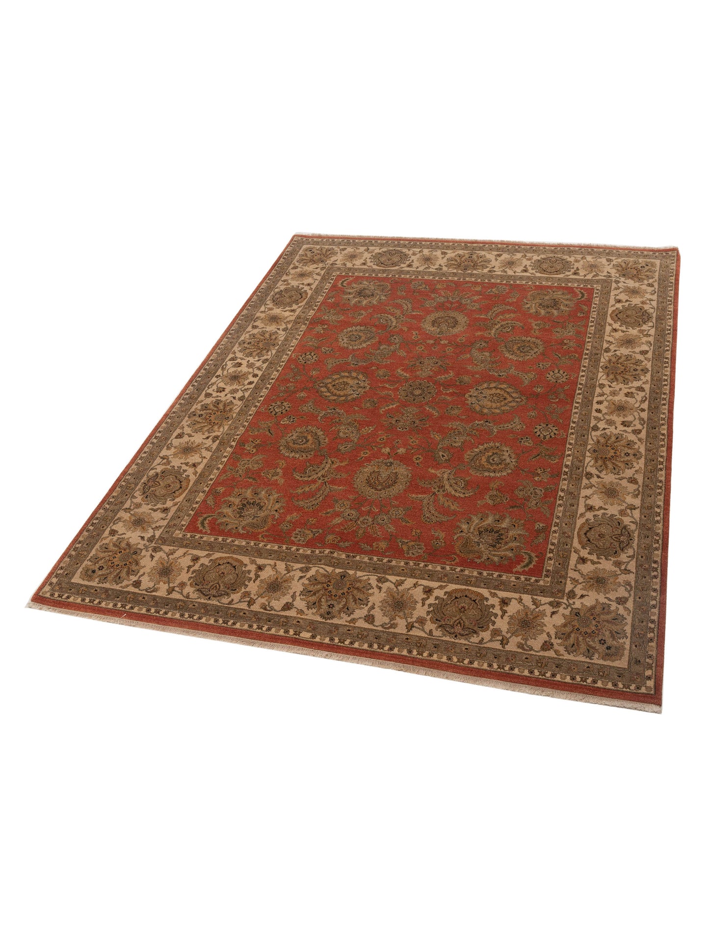 Haji Jalili 111258 Orange Ivory 8.2x10.3 Hand Knotted Rug