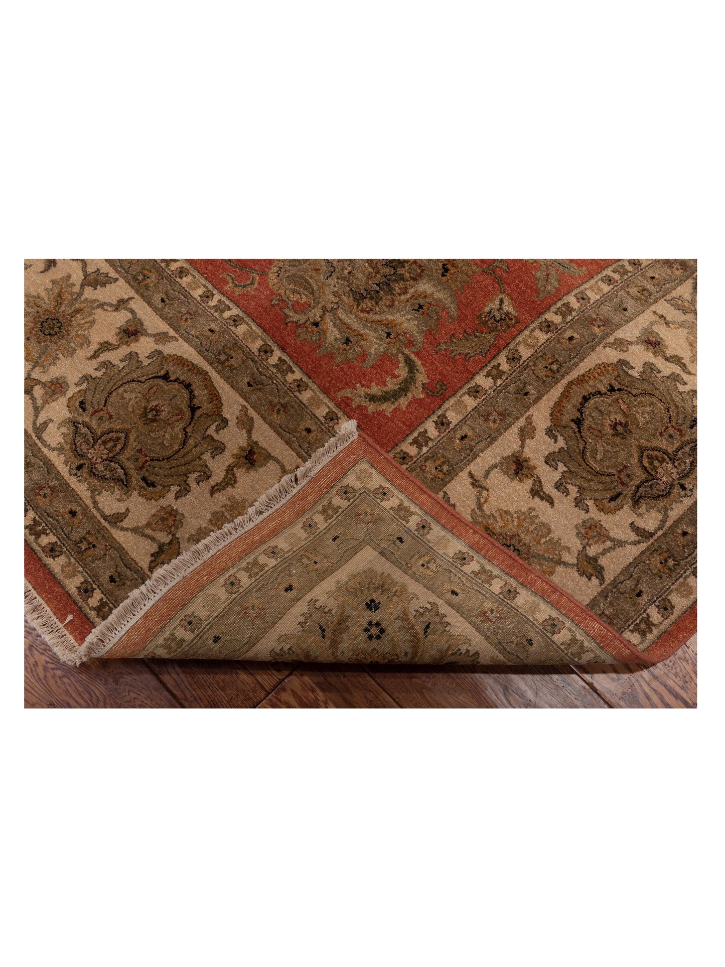 Haji Jalili 111258 Orange Ivory 8.2x10.3 Hand Knotted Rug