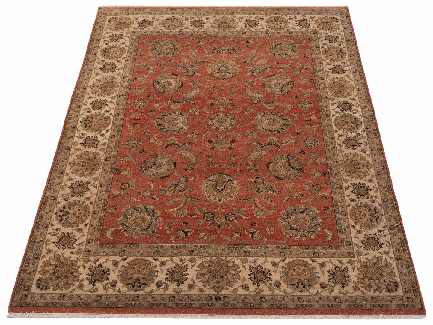 Haji Jalili 111259 Orange Ivory 9.1x12 Hand Knotted Rug