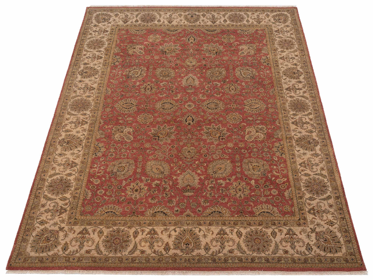 Haji Jalili 111263 Rust Ivory 8.11x12.6 Hand Knotted Rug