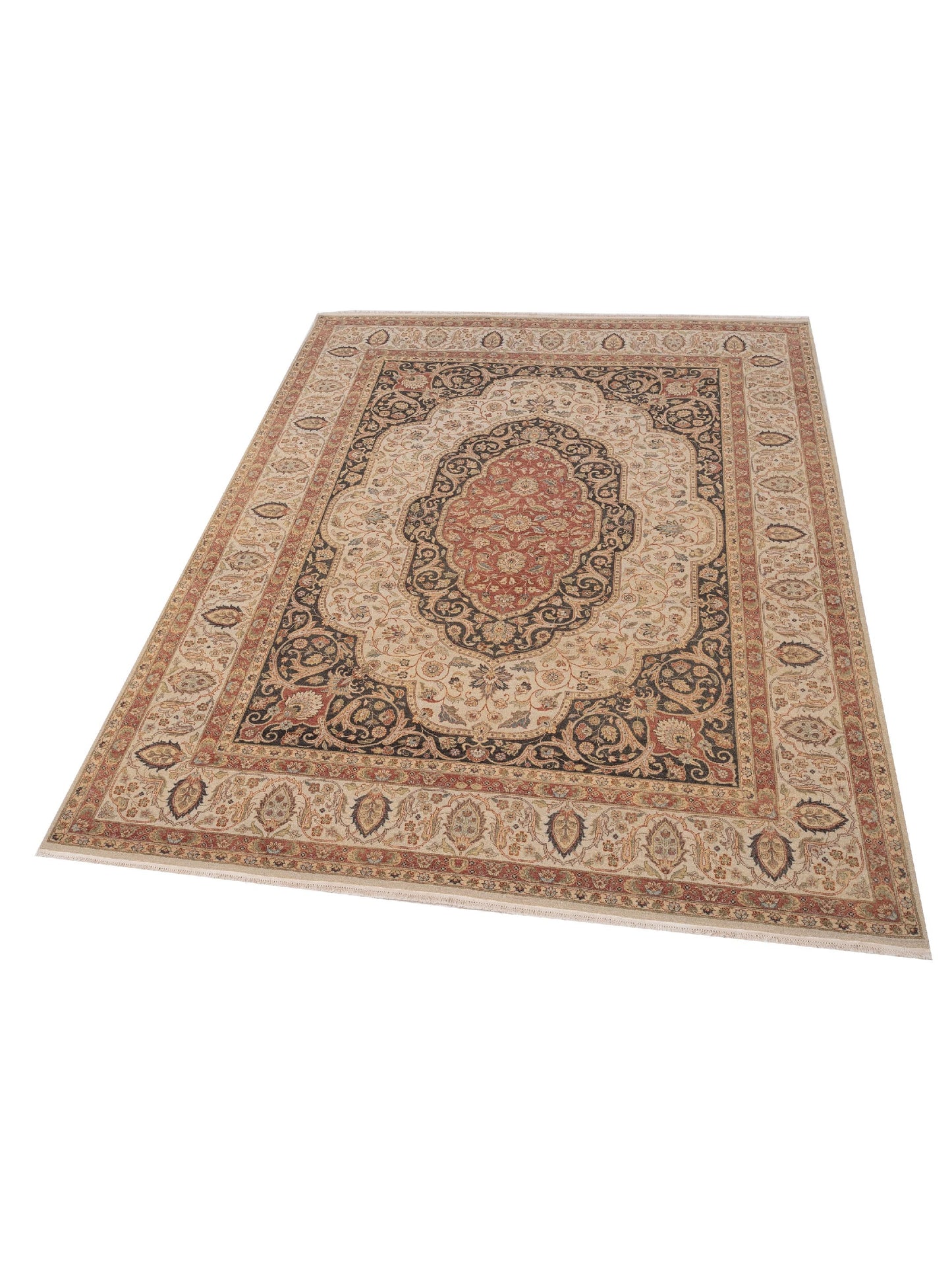 Haji Jalili 111267 Charcoal Ivory 9x12.2 Hand Knotted Rug