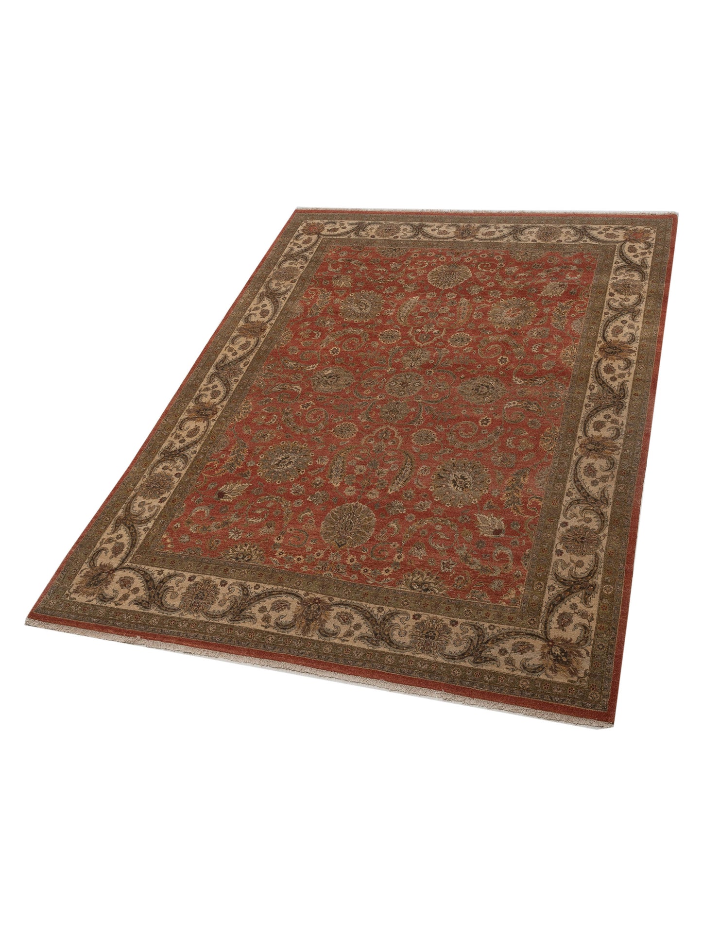 Haji Jalili 111268 Rust Ivory 8x11.2 Hand Knotted Rug