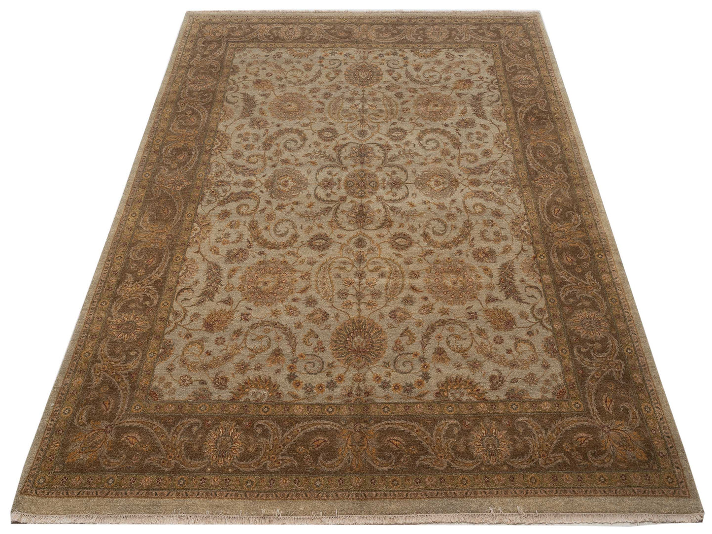 Haji Jalili 111274 Silver Brown 7.11x10.5 Hand Knotted Rug