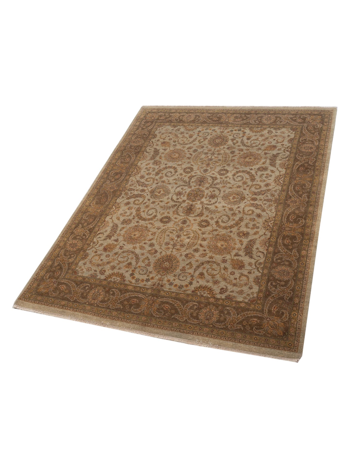 Haji Jalili 111274 Silver Brown 7.11x10.5 Hand Knotted Rug