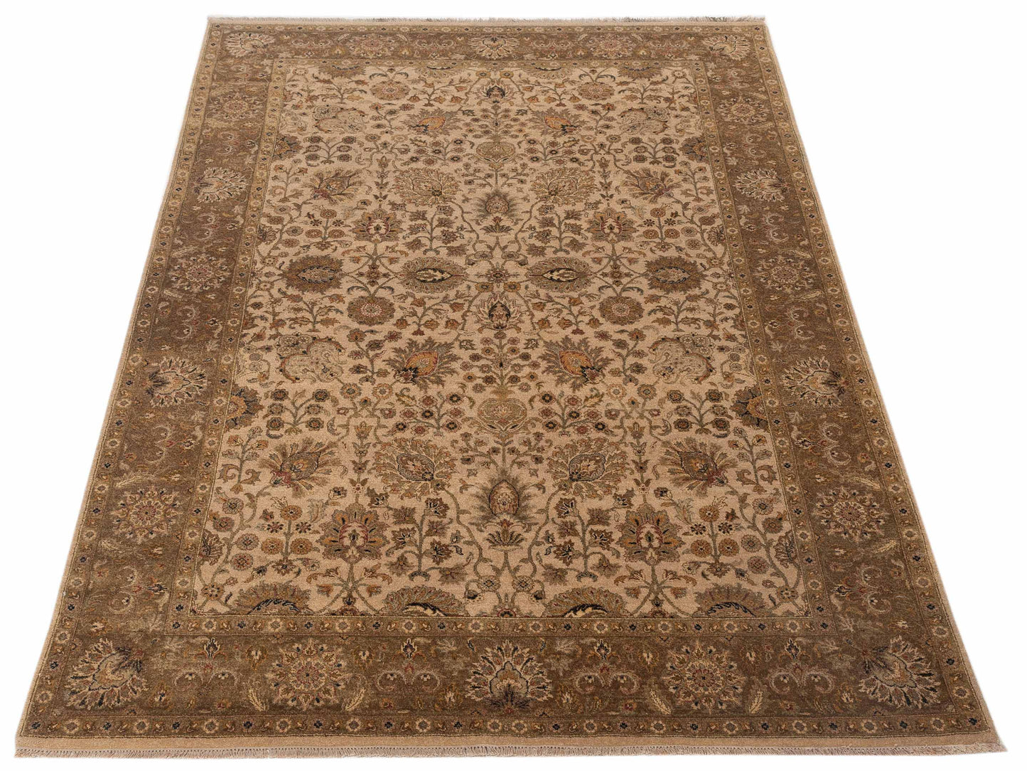 Haji Jalili 111275 Beige Brown 6.4x9.10 Hand Knotted Rug