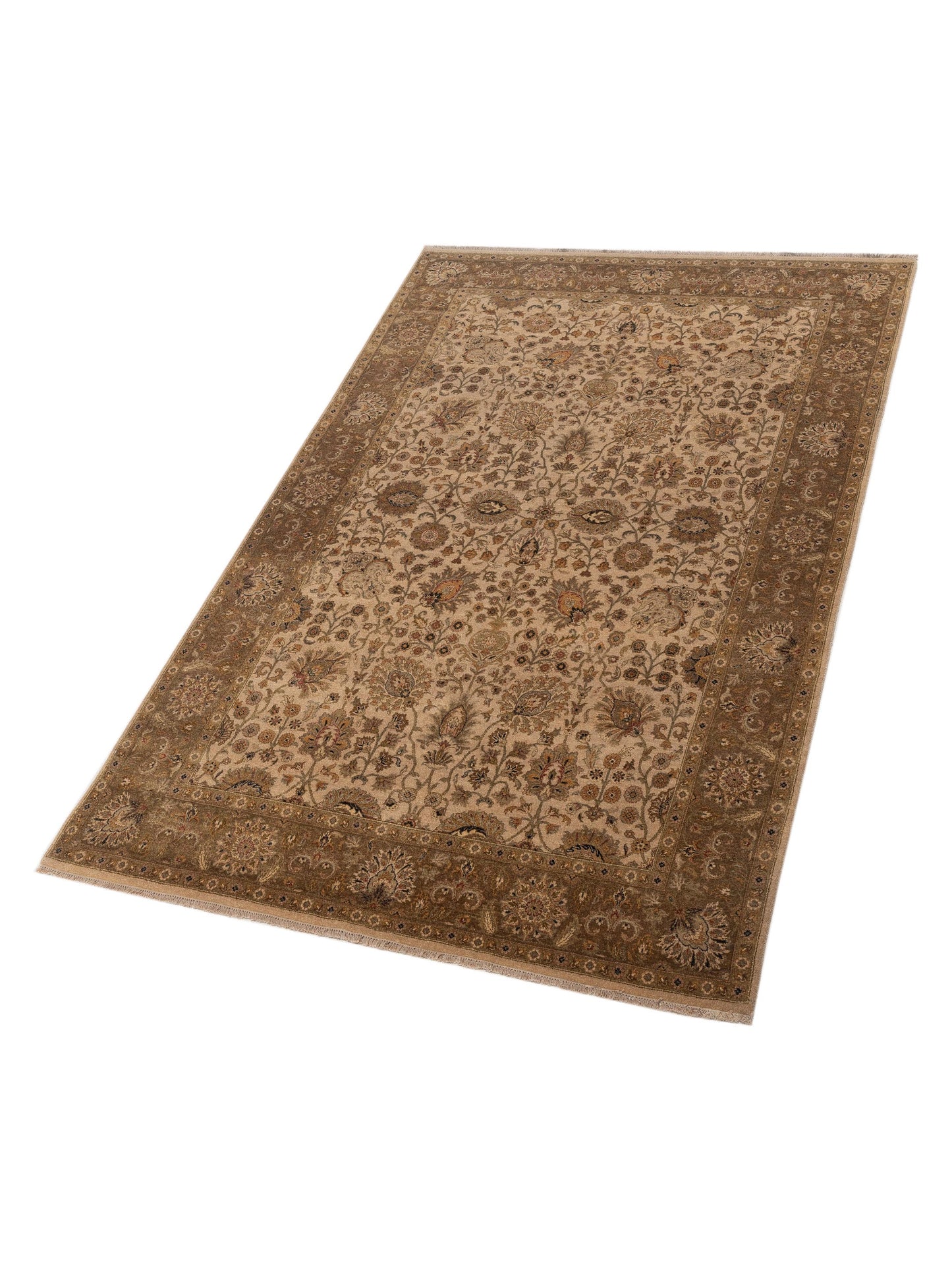 Haji Jalili 111275 Beige Brown 6.4x9.10 Hand Knotted Rug