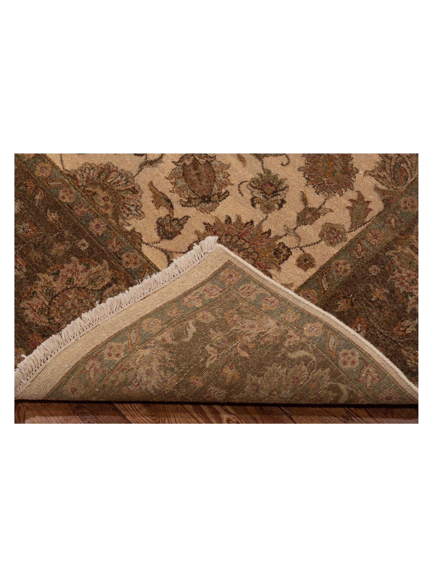 Haji Jalili 111277 Ivory Brown 6.7x9.11 Hand Knotted Rug
