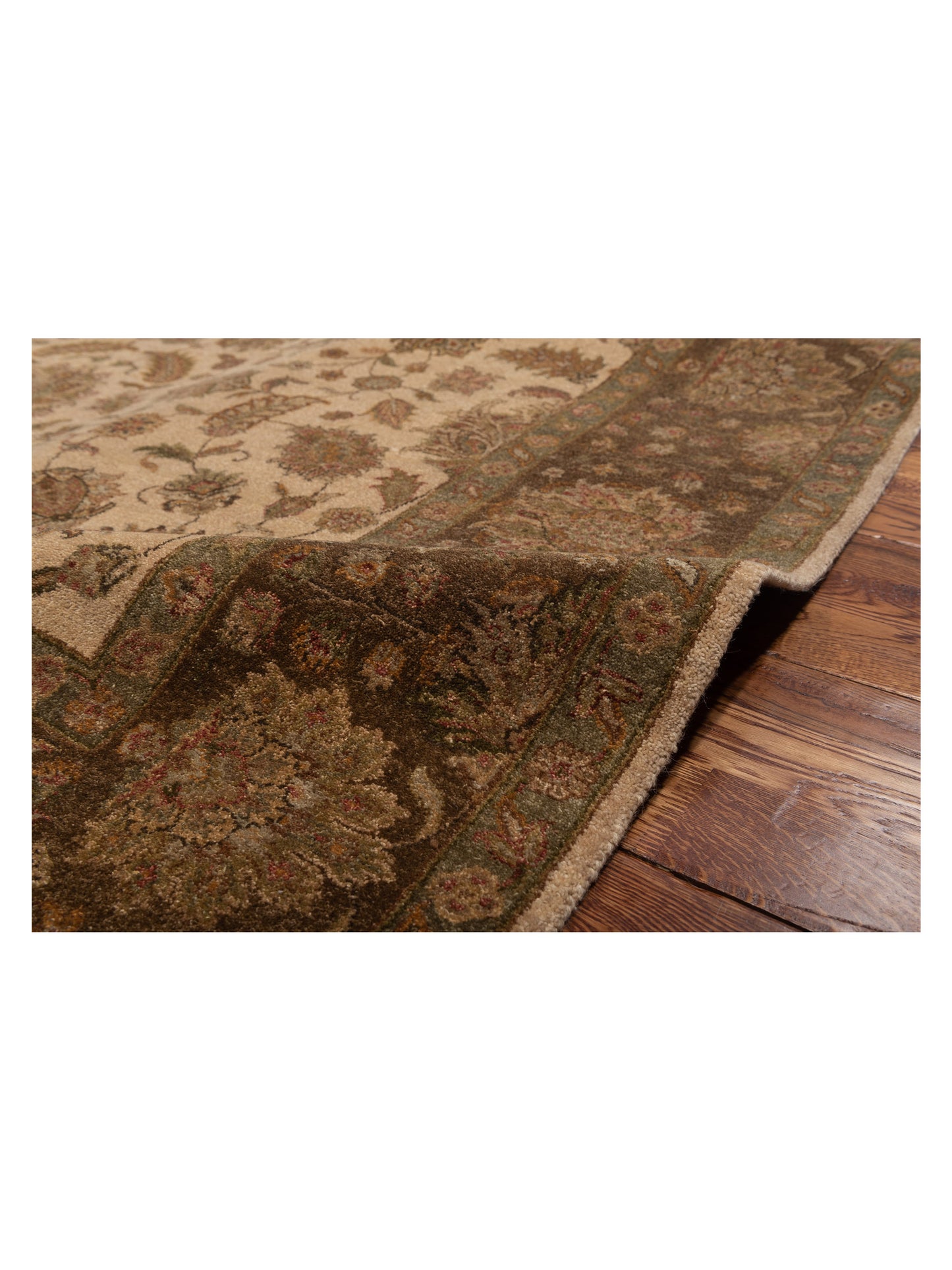 Haji Jalili 111277 Ivory Brown 6.7x9.11 Hand Knotted Rug