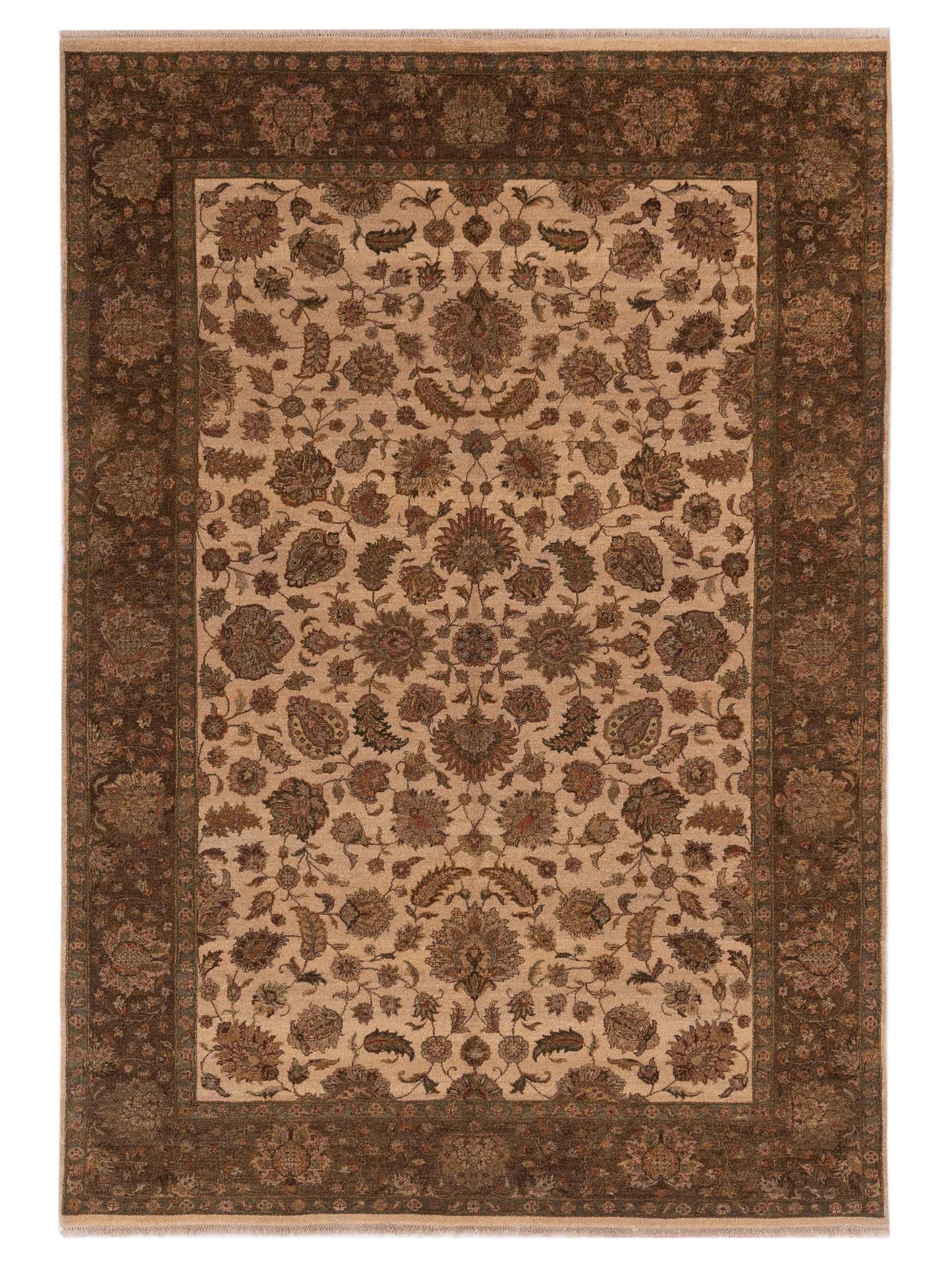 Rajpur Haji Jalili Ivory Brown Transitional