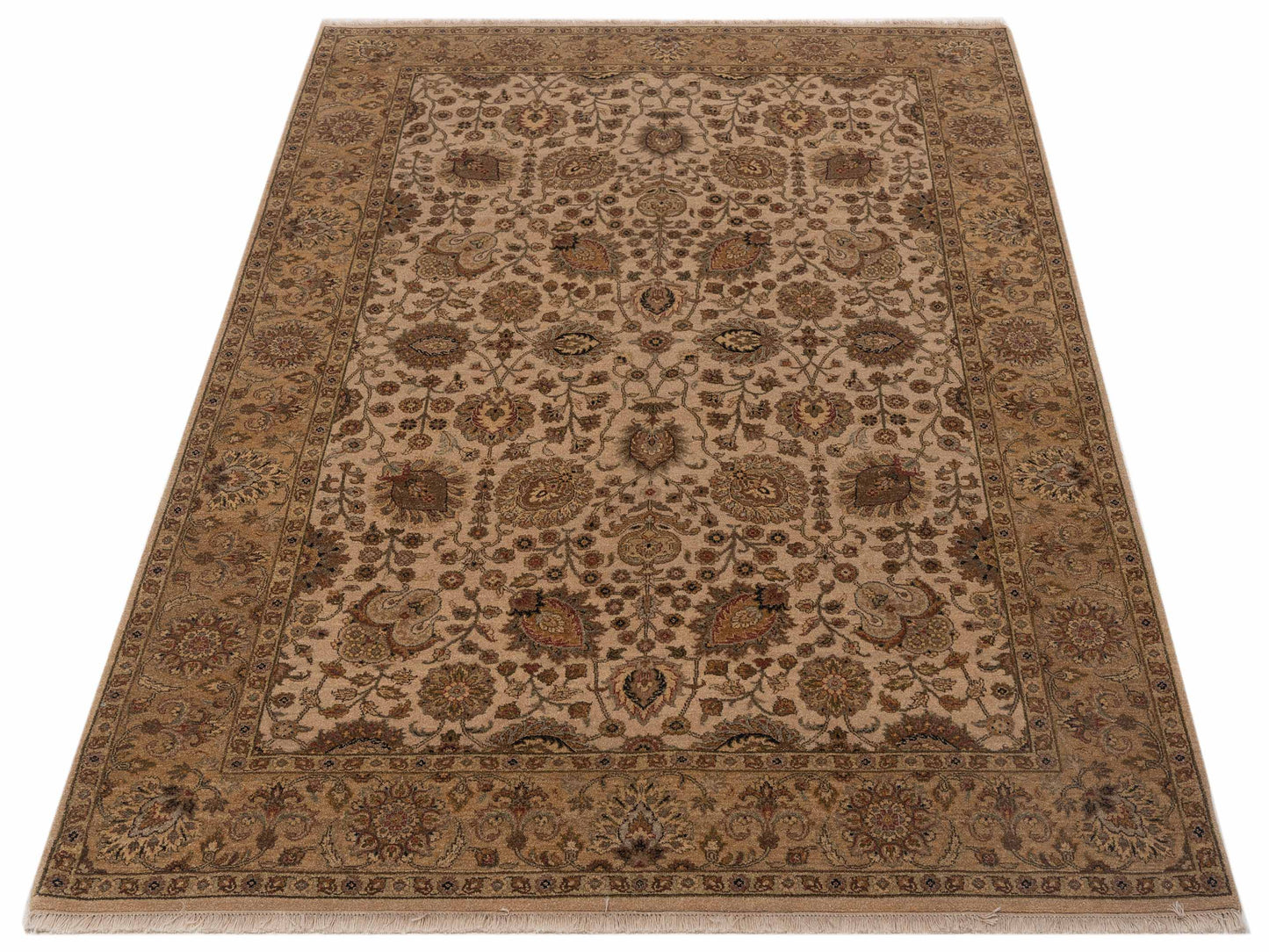 Haji Jalili 111280 Beige Gold 6.1x8.5 Hand Knotted Rug