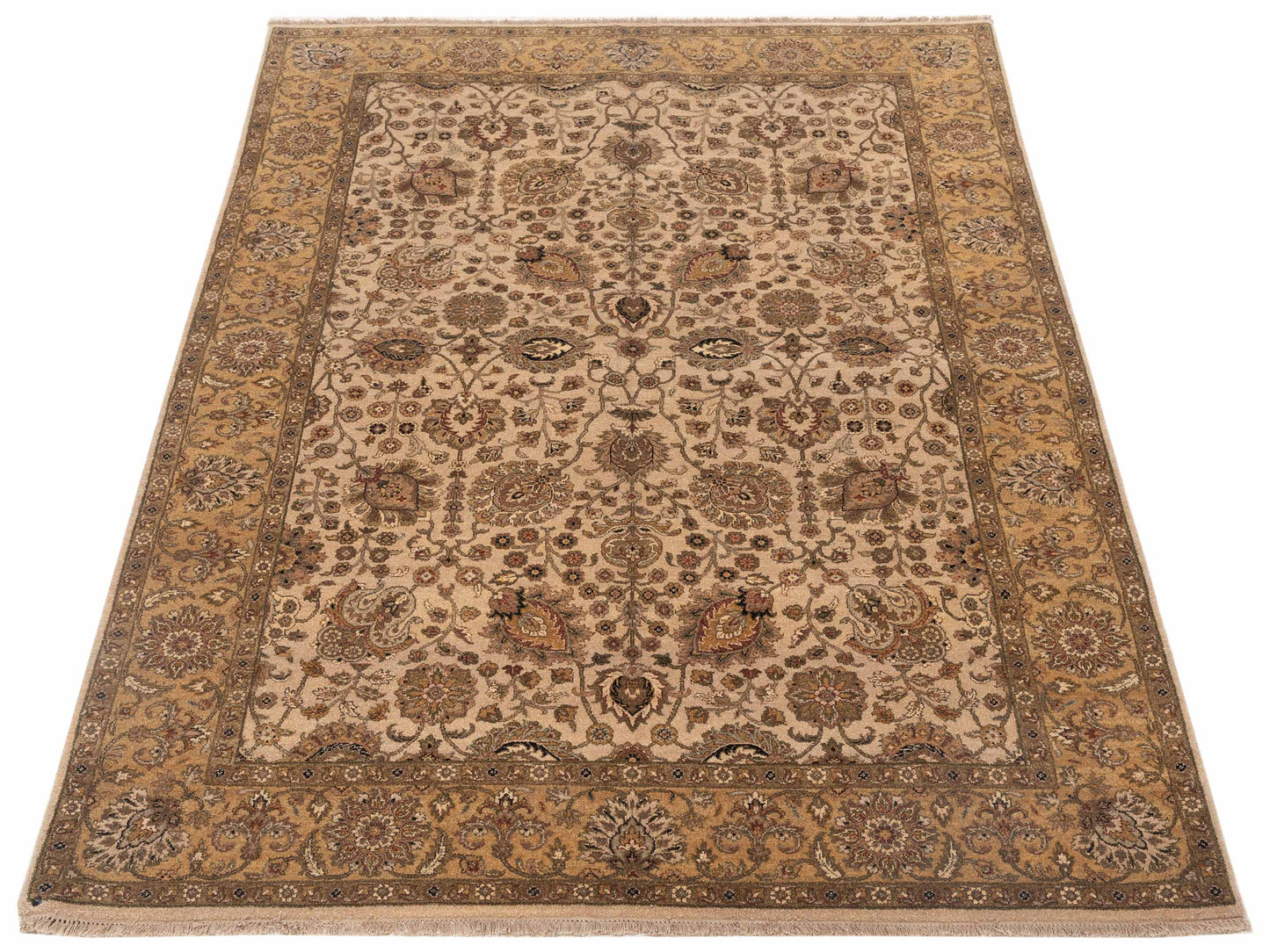 Haji Jalili 111281 Beige Gold 6.1x8.6 Hand Knotted Rug
