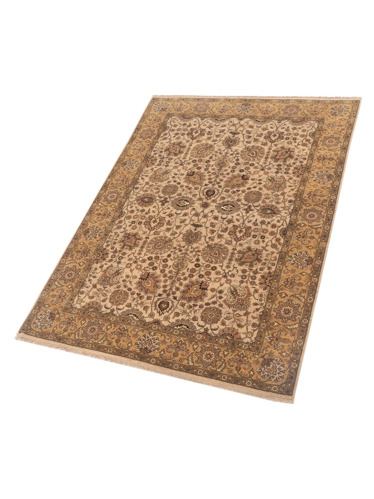 Haji Jalili 111281 Beige Gold 6.1x8.6 Hand Knotted Rug