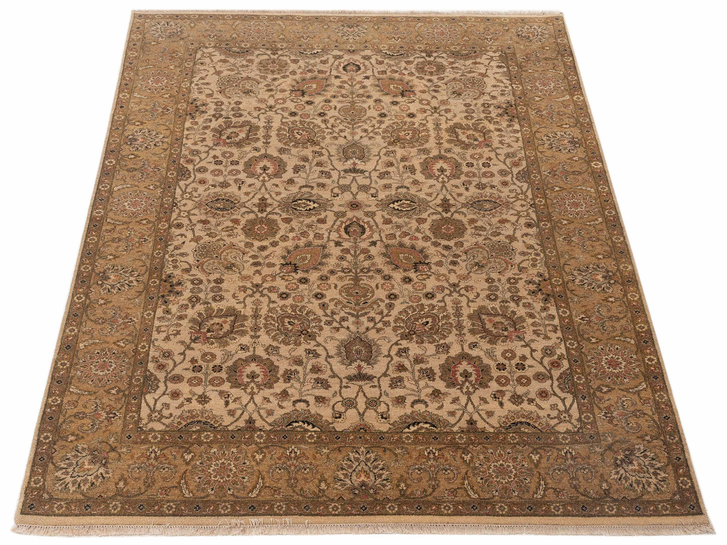 Haji Jalili 111283 Beige Gold 6x8.9 Hand Knotted Rug