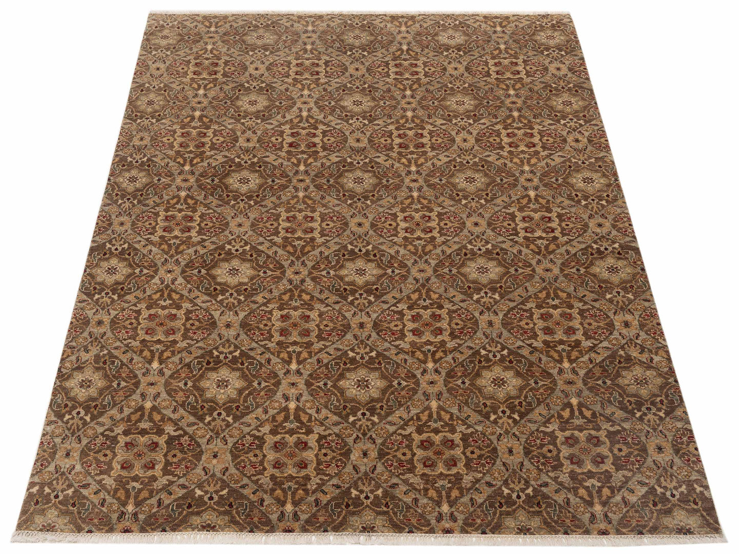Haji Jalili 111289 Brown Brown 6x9.2 Hand Knotted Rug