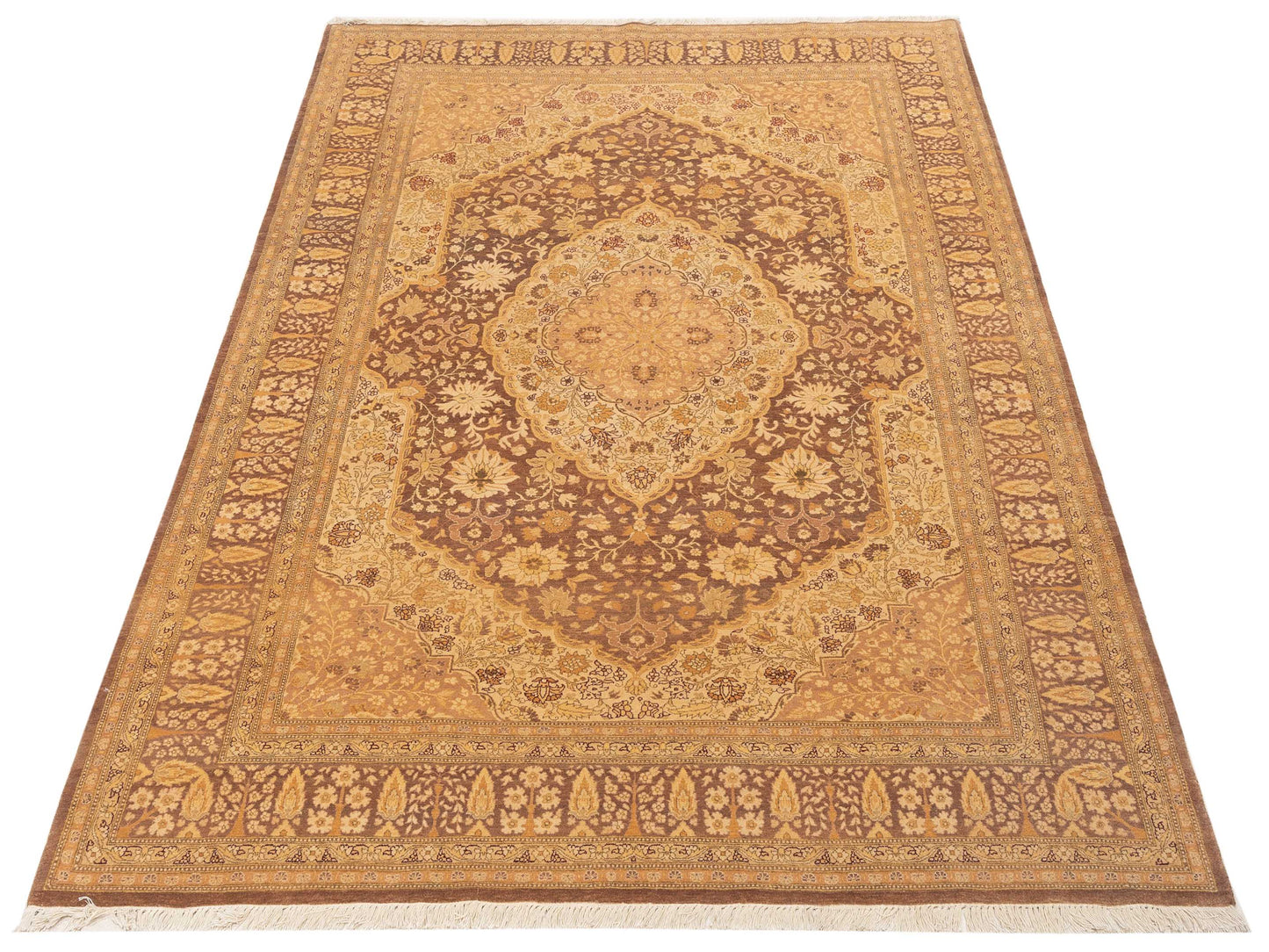 Haji Jalili 111350 Brown Brown 6.1x9.1 Hand Knotted Rug