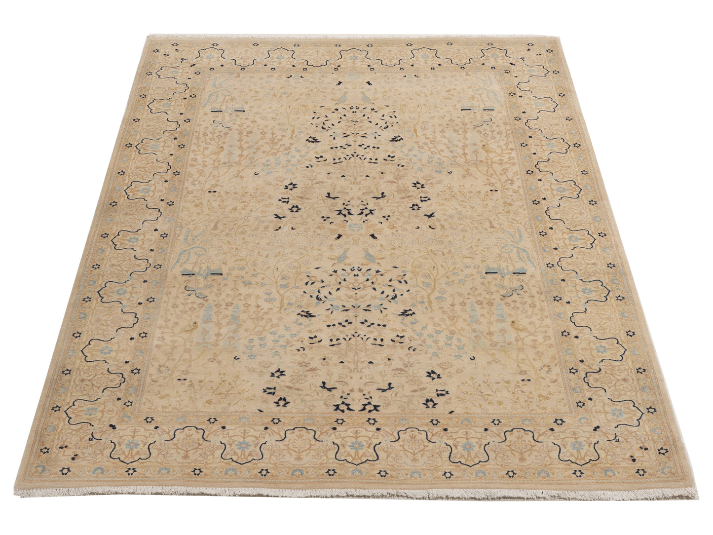 Haji Jalili 111354 Beige Beige 6.2x8.7 Hand Knotted Rug