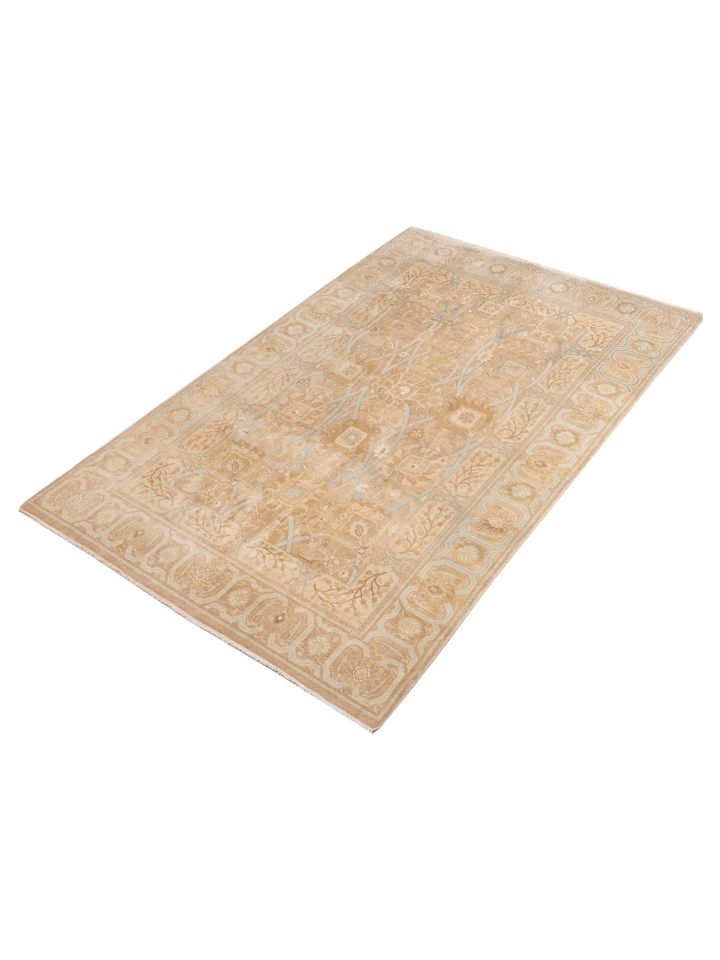 Haji Jalili 111360 Light Brown Light Brown 6.2x9.5 Hand Knotted Rug