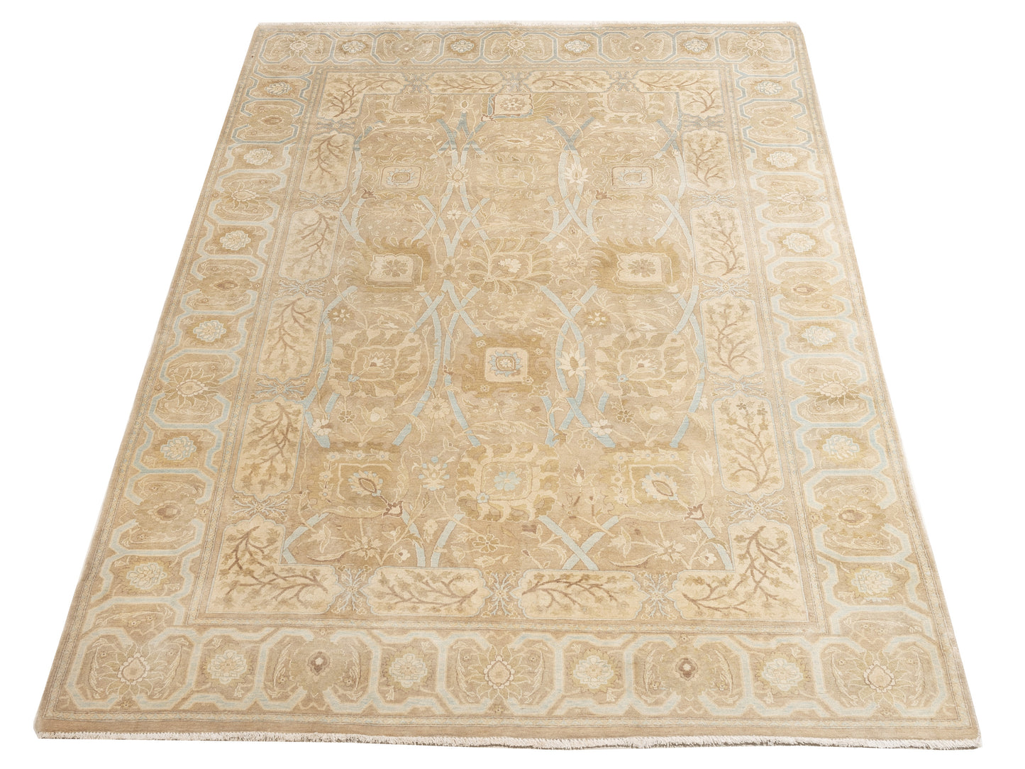 Haji Jalili 111360 Light Brown Light Brown 6.2x9.5 Hand Knotted Rug