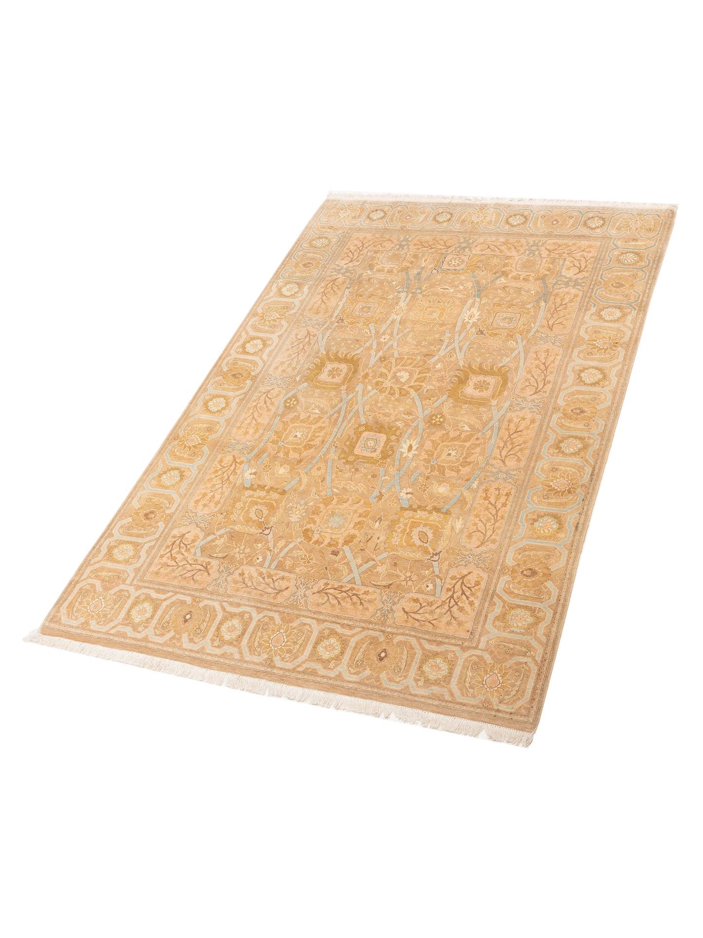 Haji Jalili 111360 Light Brown Light Brown 6.2x9.5 Hand Knotted Rug