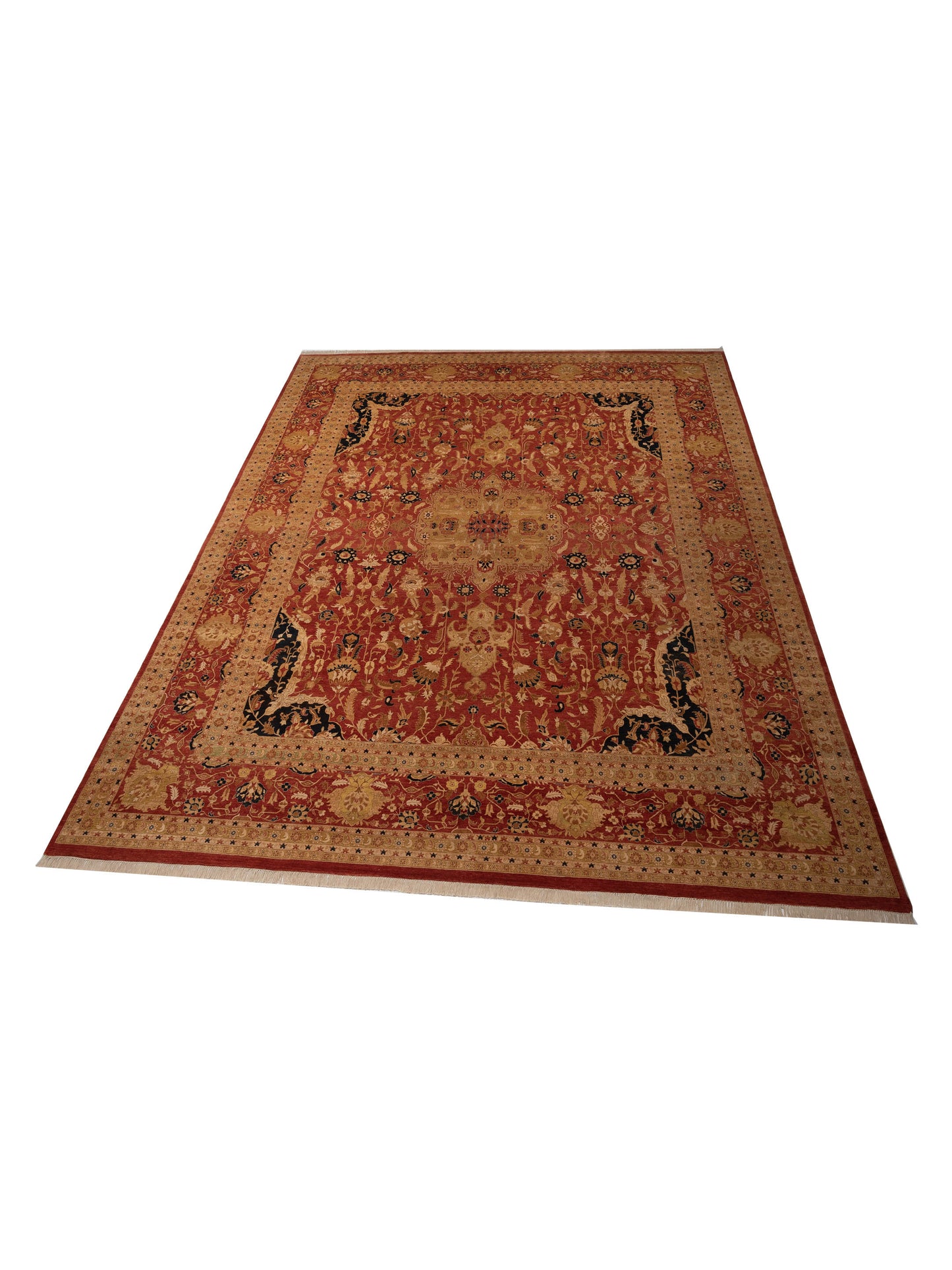 Haji Jalili 111366 Rust Gold 12.2x15.1 Hand Knotted Rug