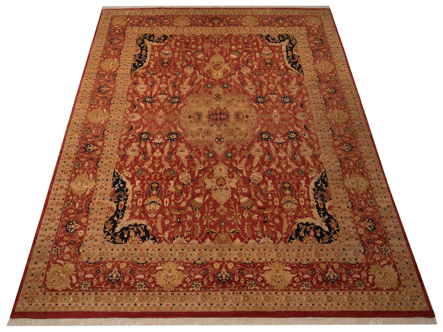 Haji Jalili 111366 Rust Gold 12.2x15.1 Hand Knotted Rug
