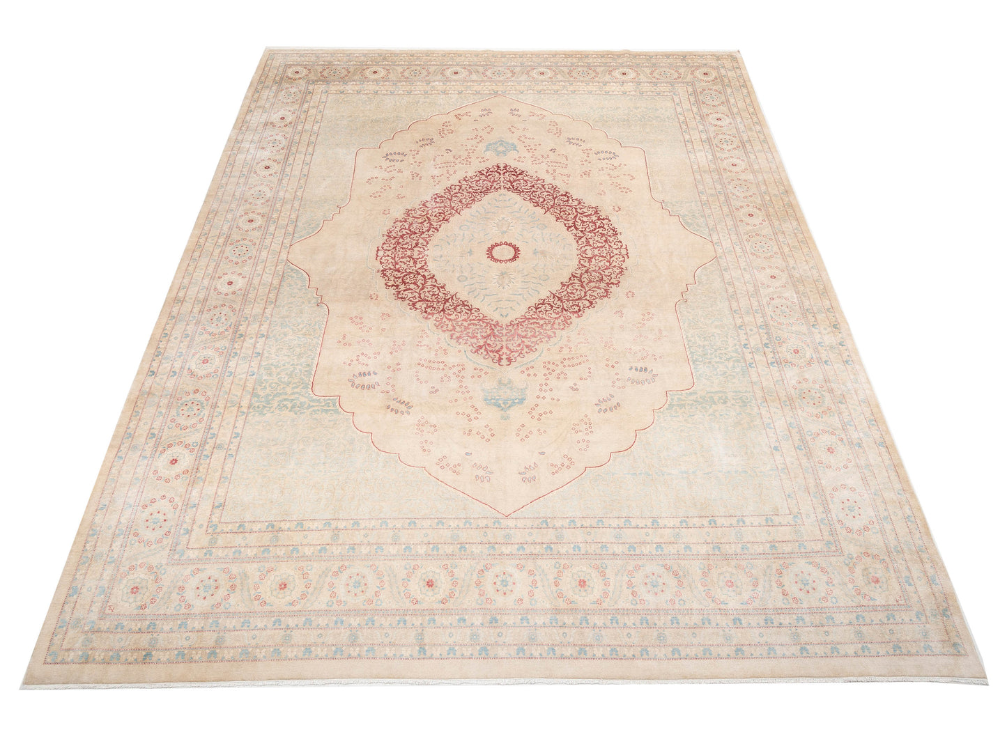Haji Jalili 111367 Beige Beige 12.2x15.5 Hand Knotted Rug