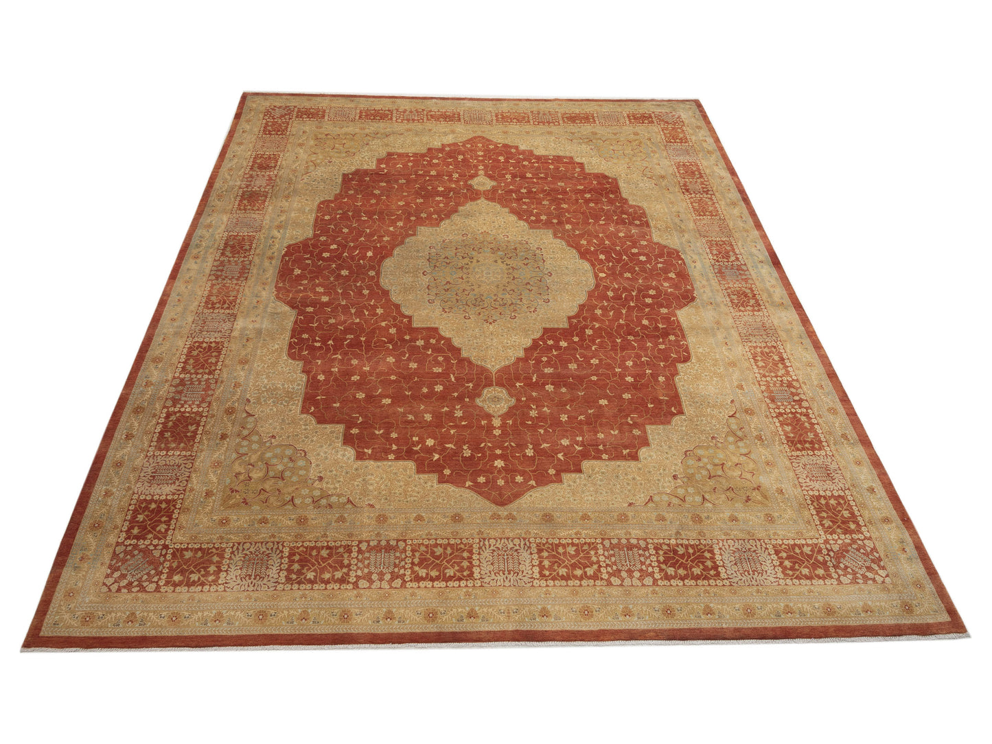 Haji Jalili 111370 Rust Gold 12.1x15.1 Hand Knotted Rug