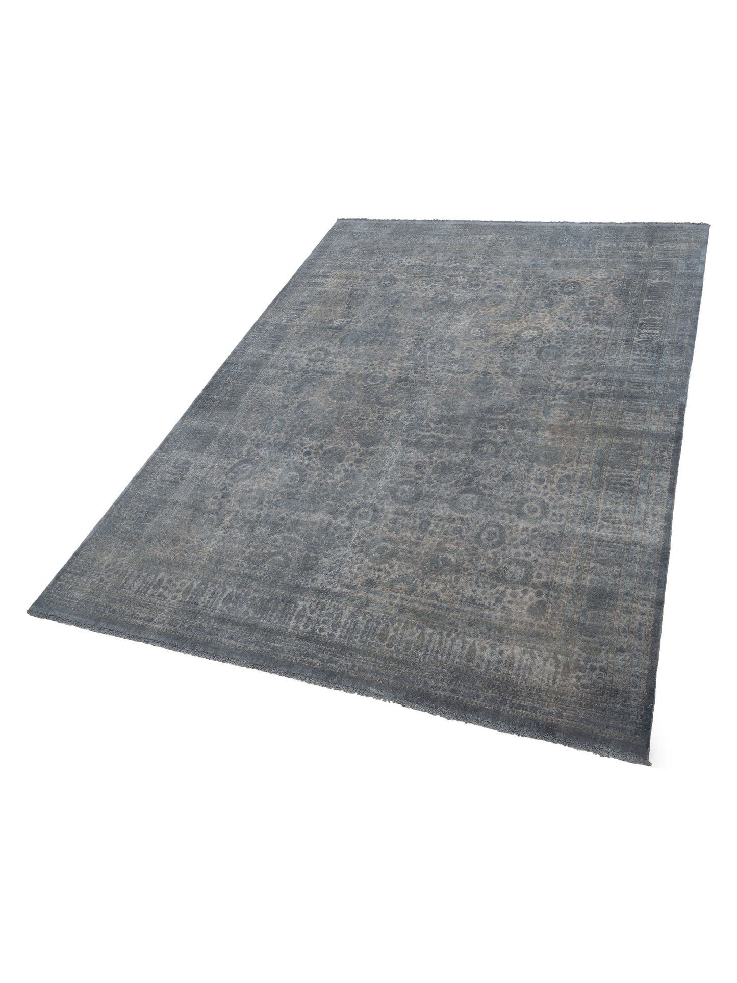 Vintage 111377 Gray Gray 10.1x13.11 Hand Knotted Rug