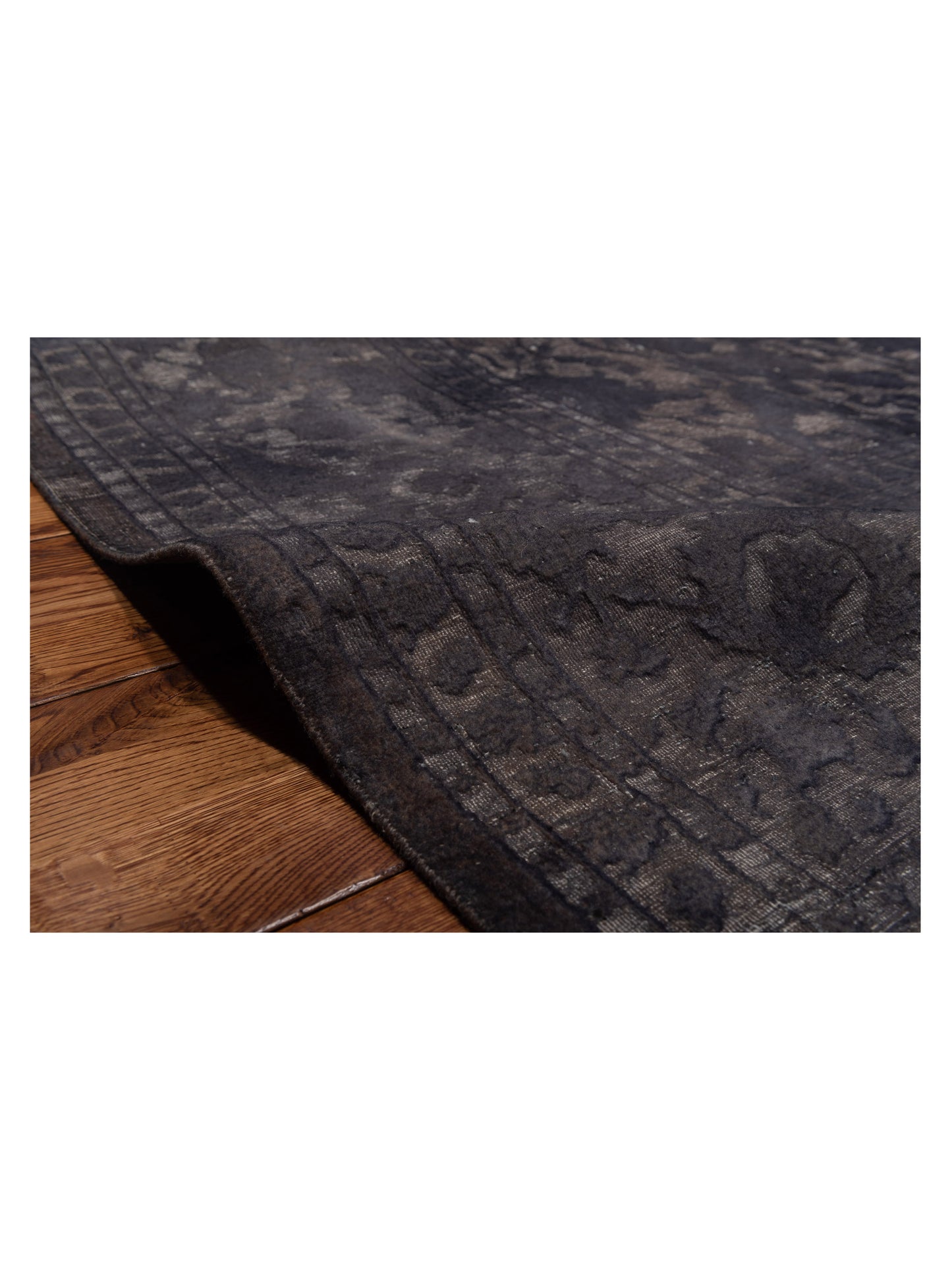 Vintage 111383 Dark Gray 10.1x13.5 Hand Knotted Rug