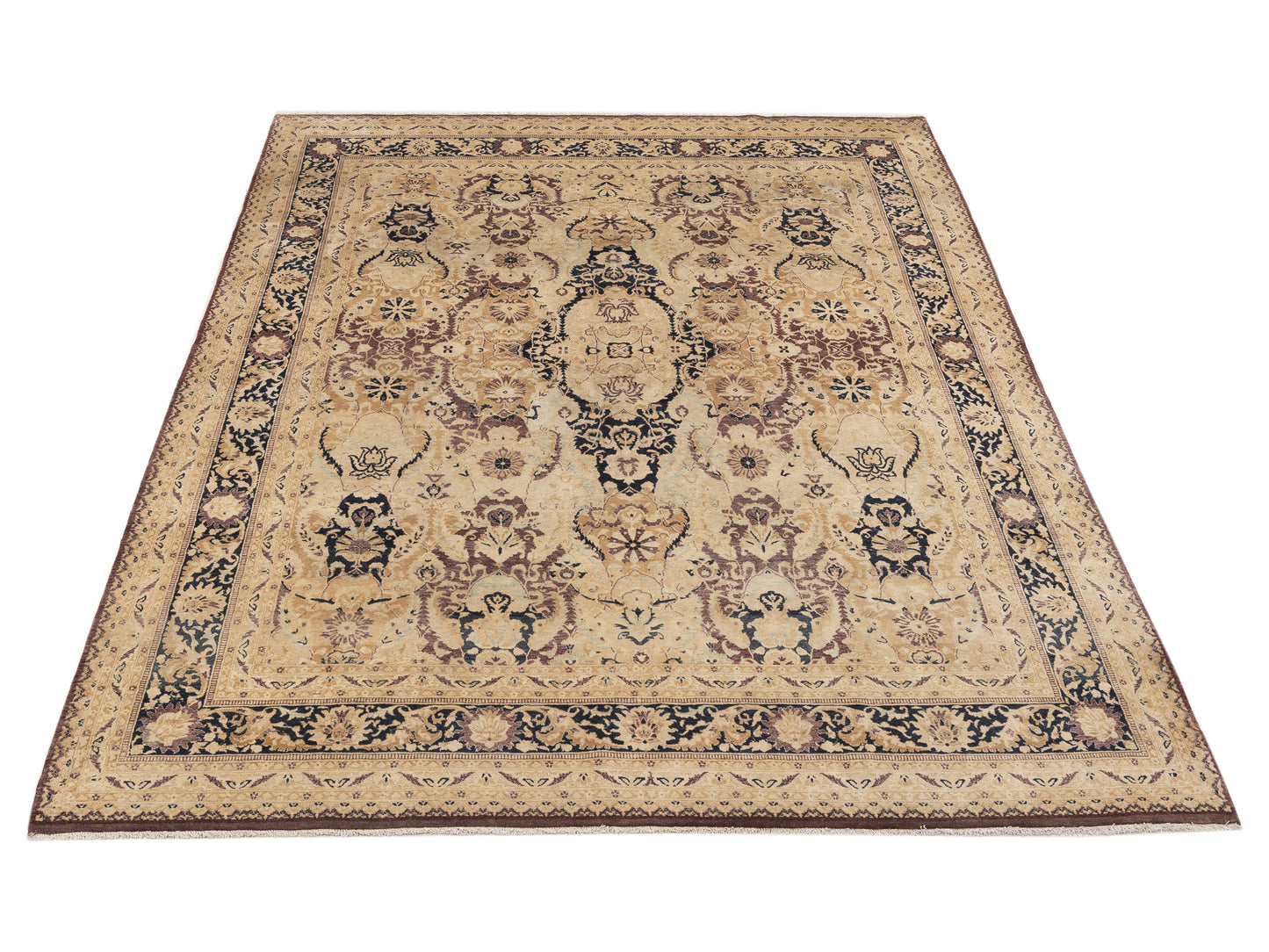 Haji Jalili 111388 Burgundy Navy 8.1x10.3 Hand Knotted Rug