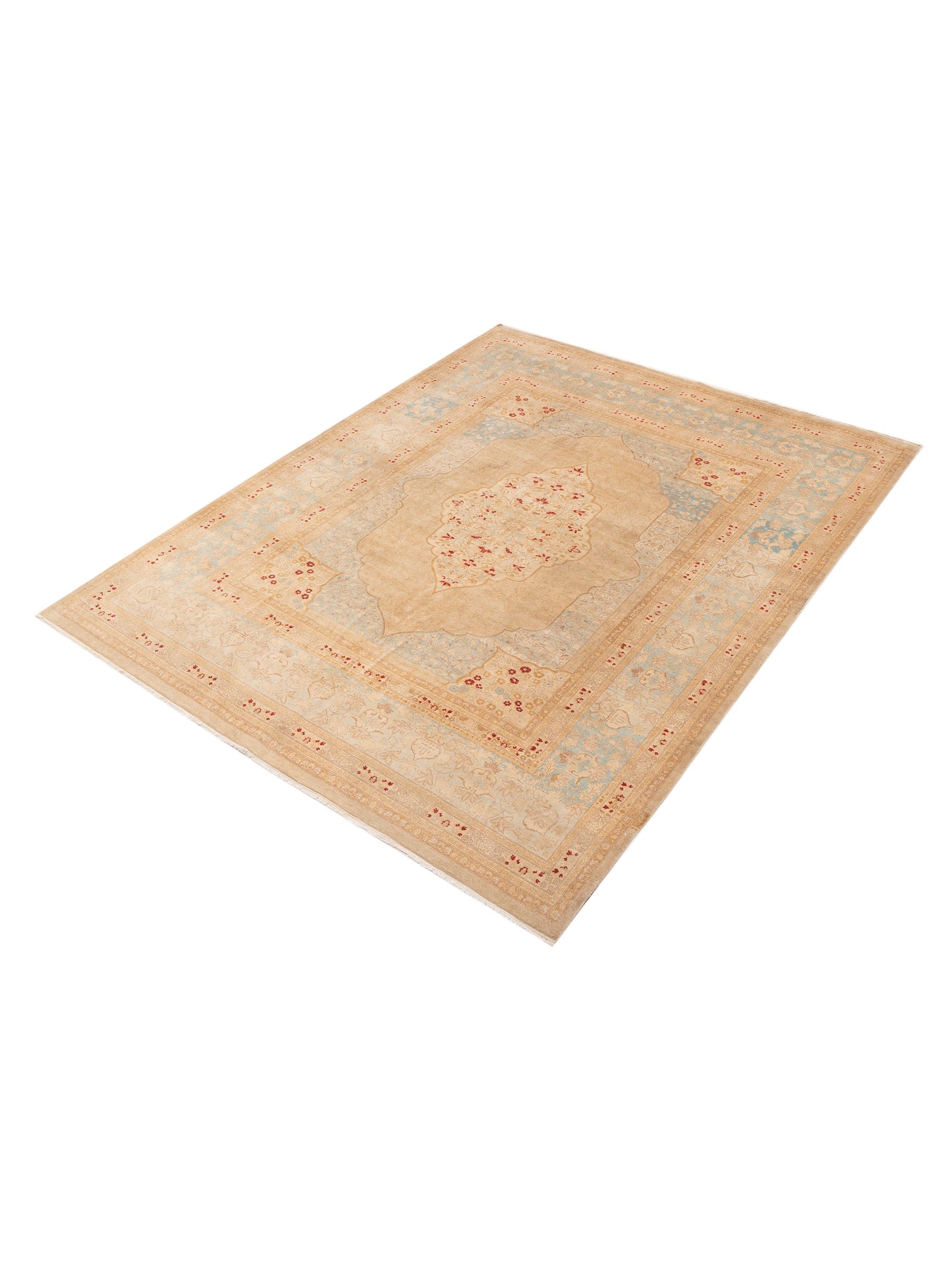 Haji Jalili 111405 Gold Blue 8.2x10.5 Hand Knotted Rug