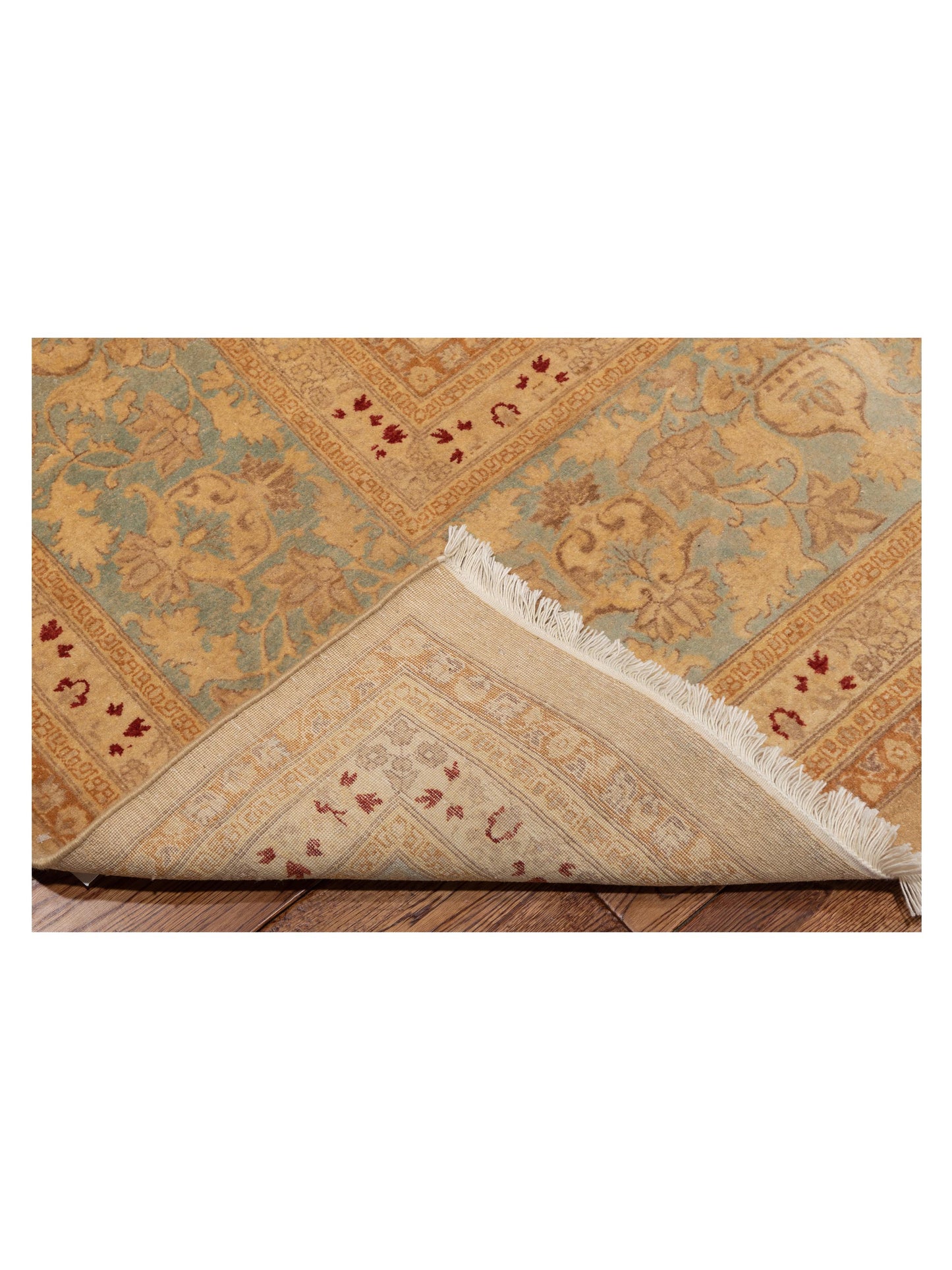 Haji Jalili 111405 Gold Blue 8.2x10.5 Hand Knotted Rug