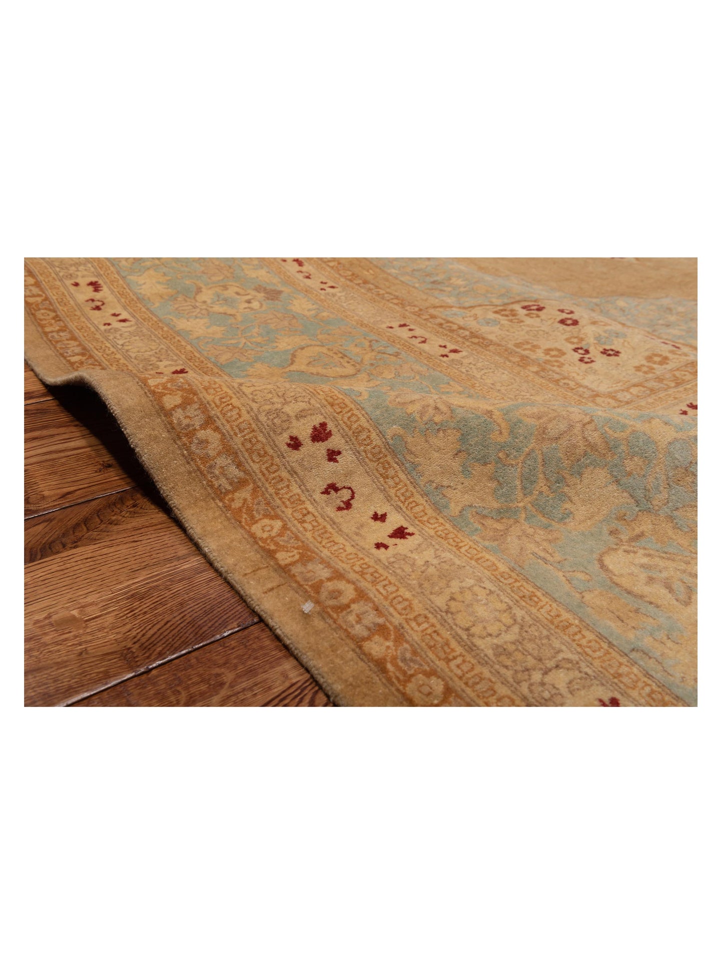 Haji Jalili 111405 Gold Blue 8.2x10.5 Hand Knotted Rug