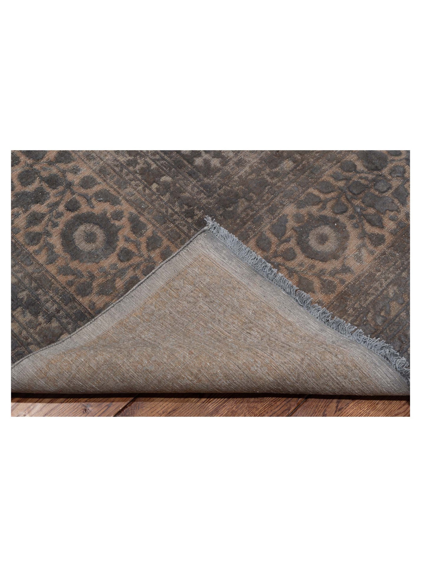 Vintage 111417 Dark Gray 9.1x12.2 Hand Knotted Rug