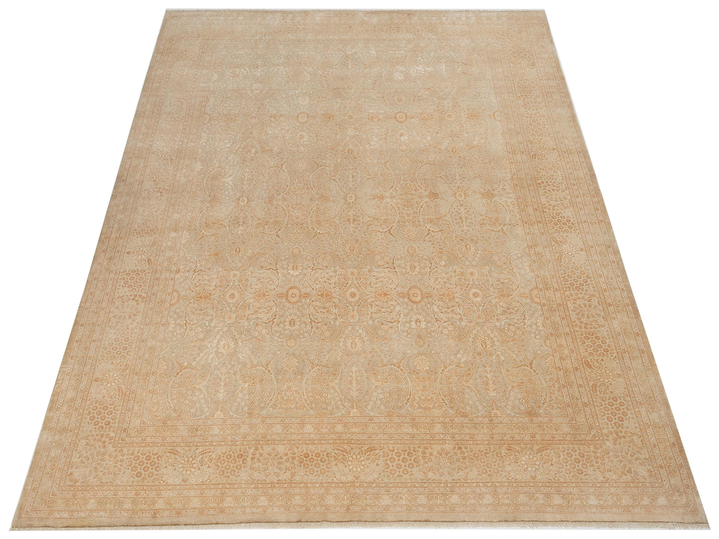 Vintage 111422 Silver 9.2x12.6 Hand Knotted Rug