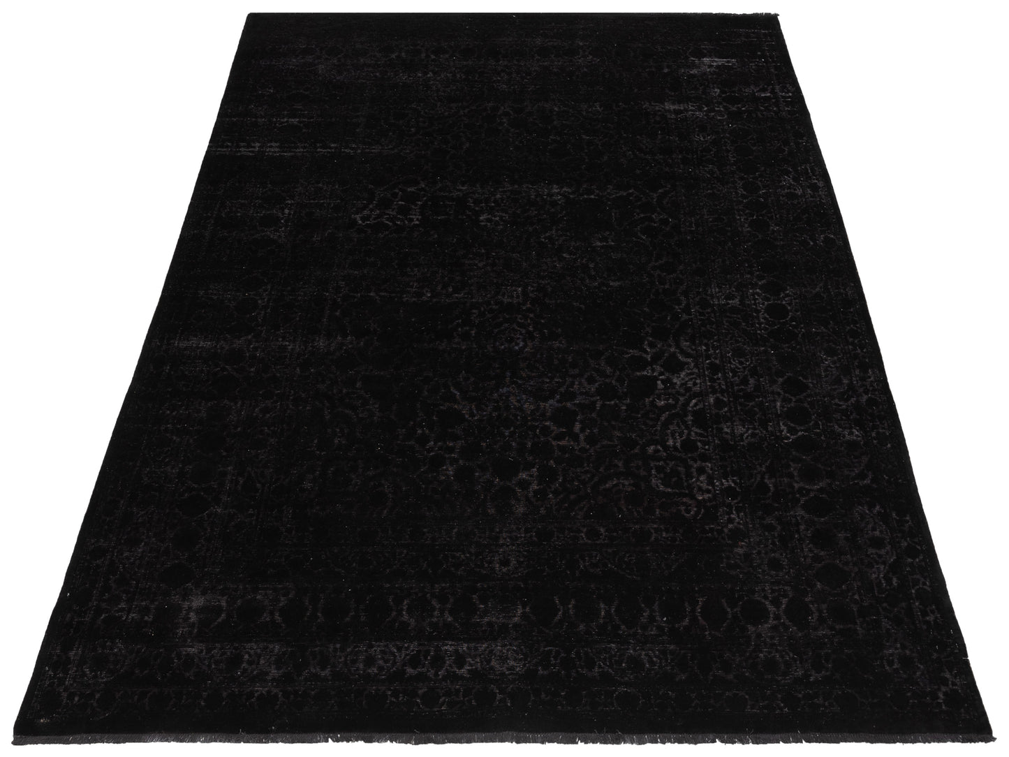 Vintage 111433 Black 9.1x12.5 Hand Knotted Rug