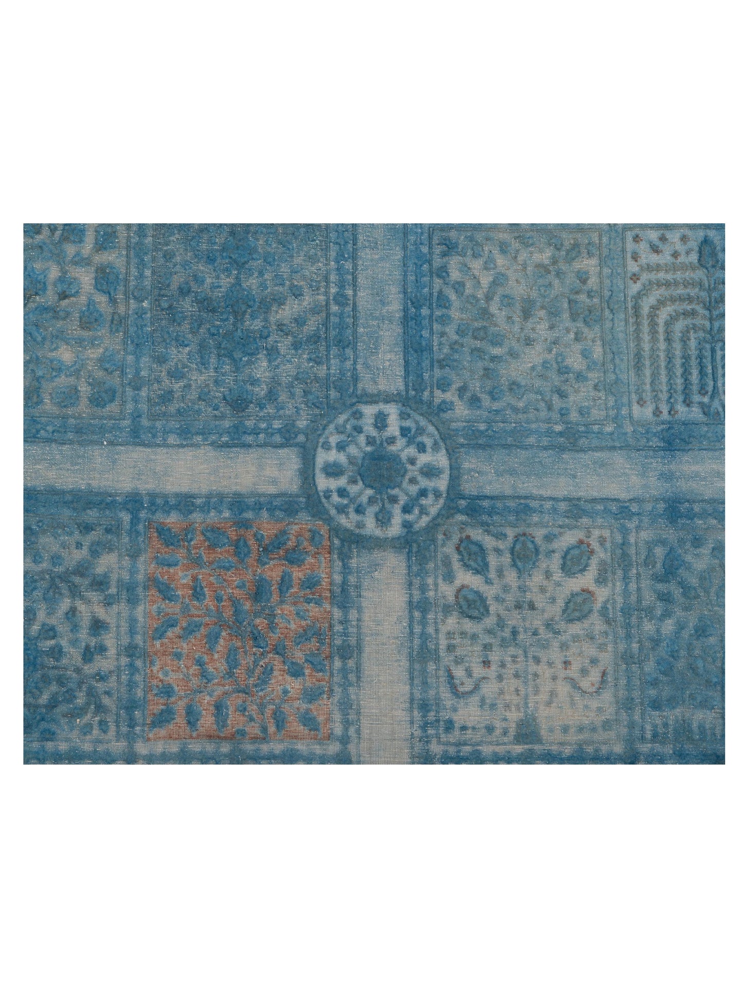 Vintage 111434 Sky Blue 12.3x15.7 Hand Knotted Rug