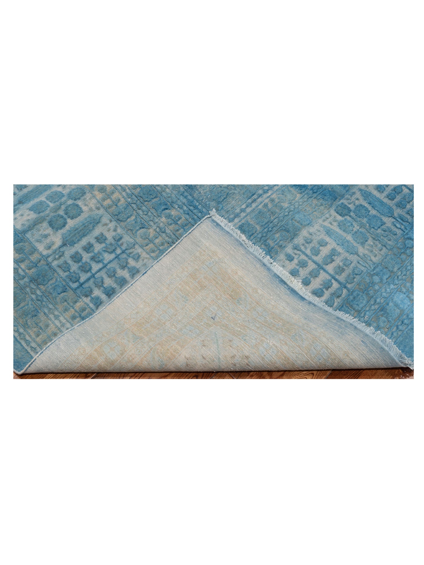 Vintage 111434 Sky Blue 12.3x15.7 Hand Knotted Rug