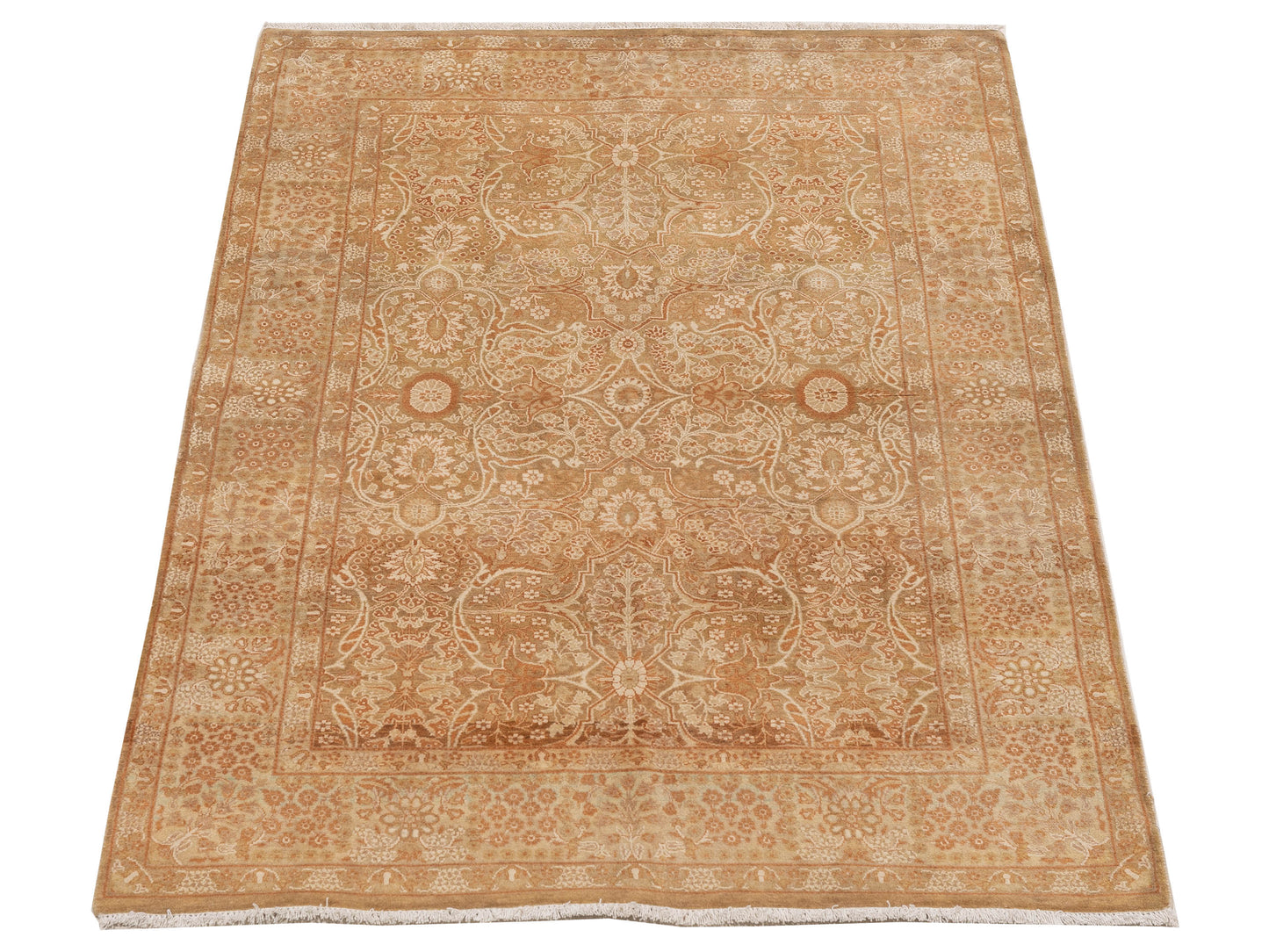 Haji Jalili 111451 Green Gold 4.2x6.3 Hand Knotted Rug