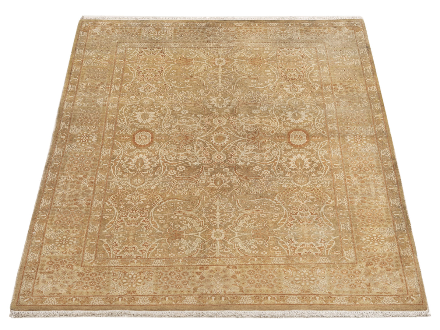Haji Jalili 111456 Green Gold 4.2x6.4 Hand Knotted Rug