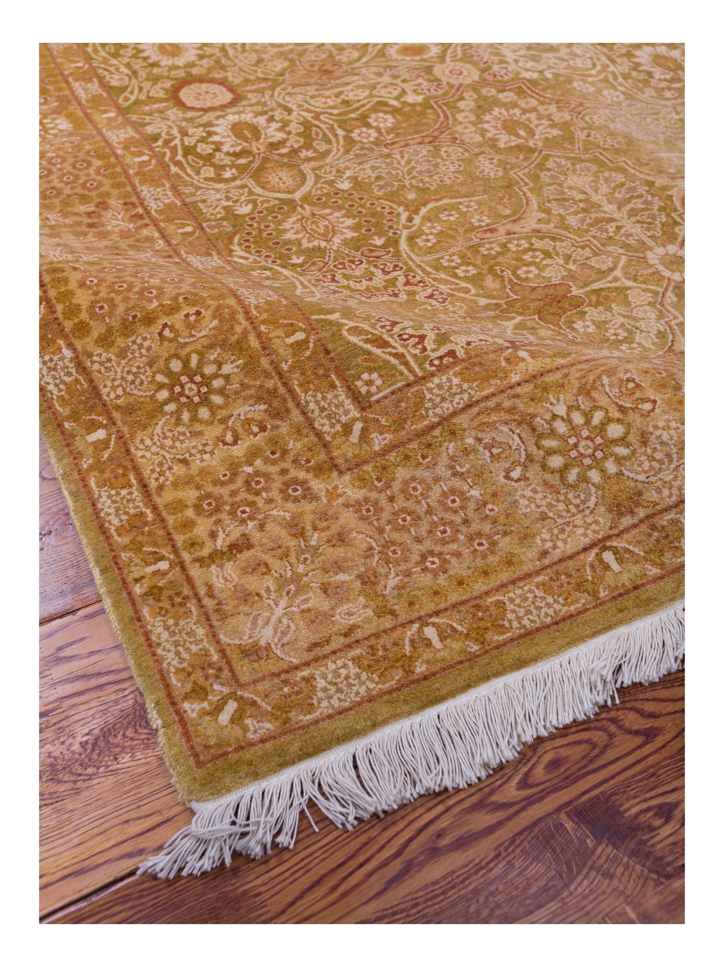 Haji Jalili 111456 Green Gold 4.2x6.4 Hand Knotted Rug