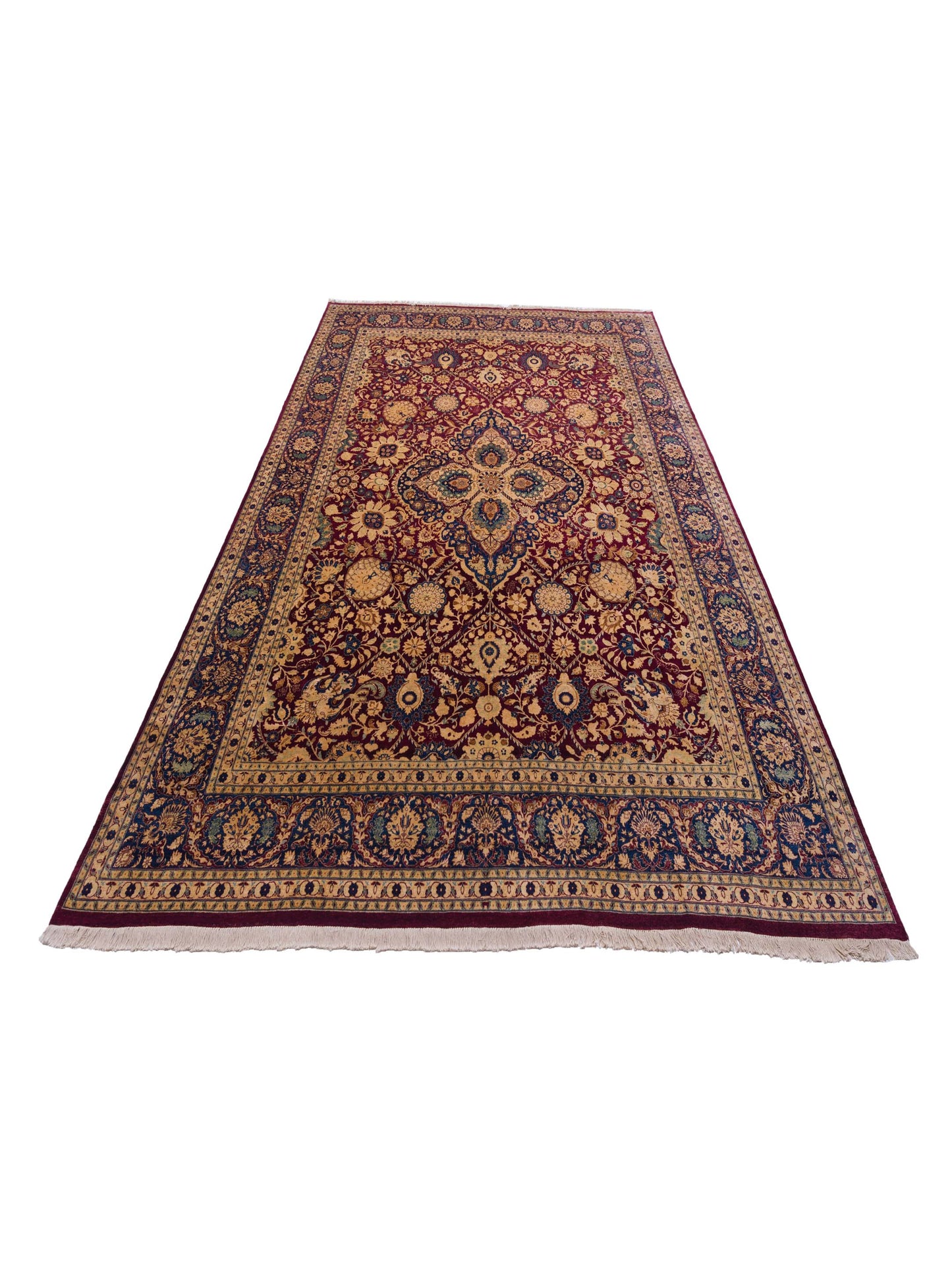 Haji Jalili 111471 Burgundy Navy 10.2x13.4 Hand Knotted Rug